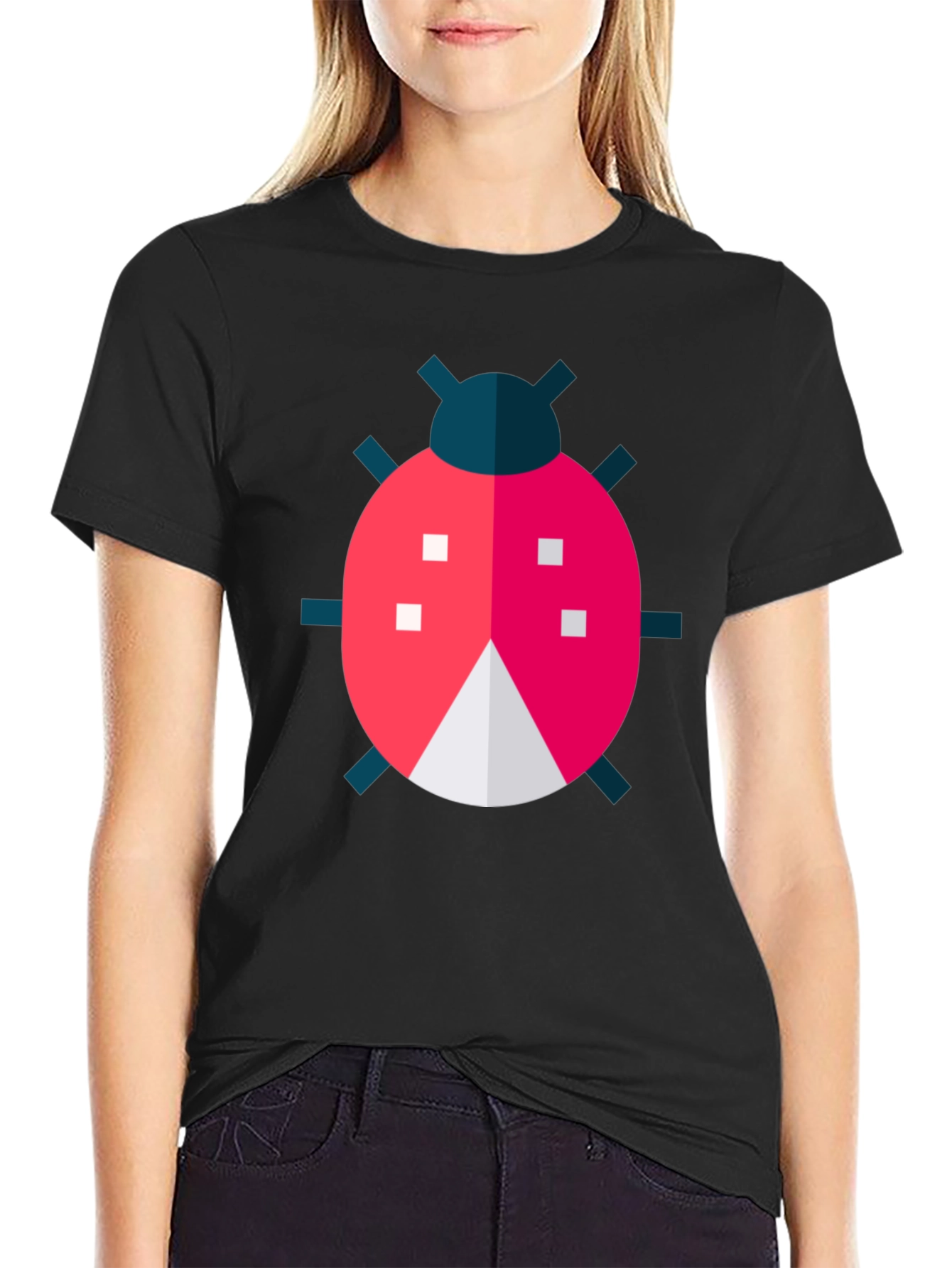 Black Ladybug Graphic T-Shirt - Fun & Stylish view 2