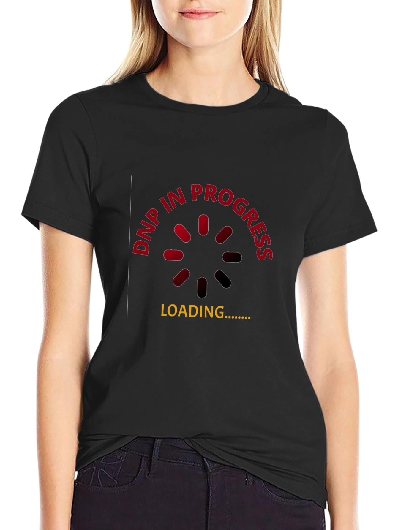 Black DNP In Progress Black T-Shirt - Gamer Humor view 2