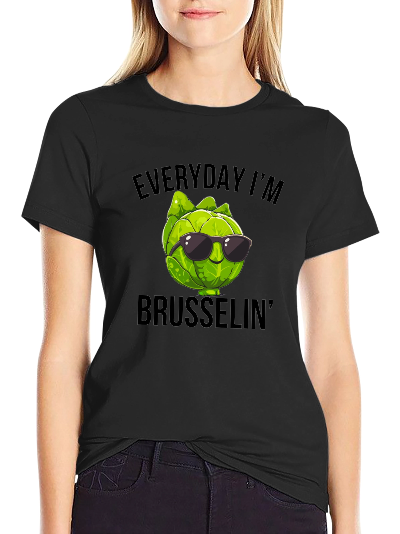 Black Everyday I'm Brusselin' T-Shirt view 2