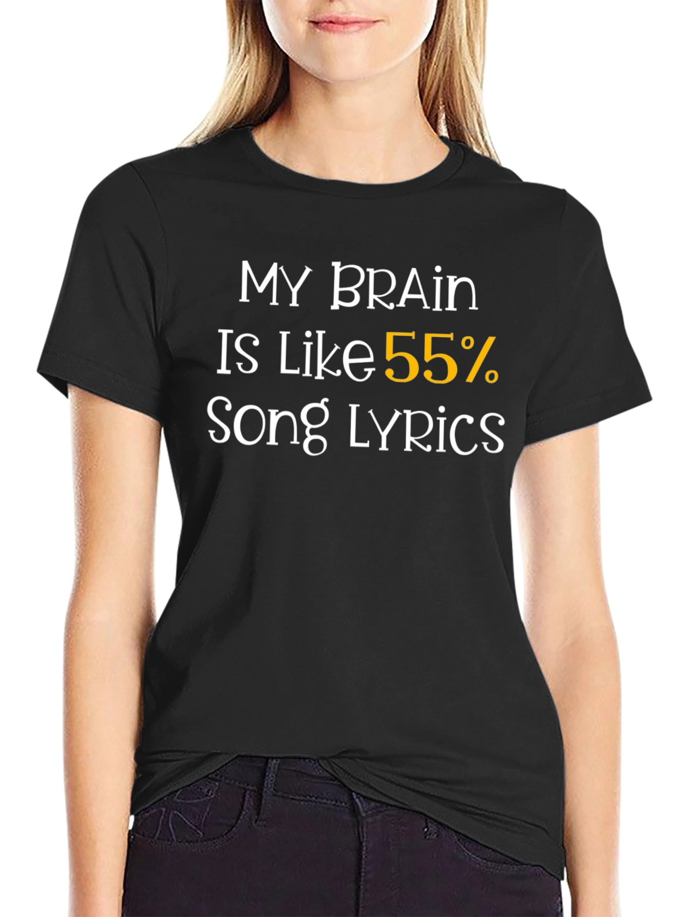 Black My Brain Song Lyrics T-Shirt view 2