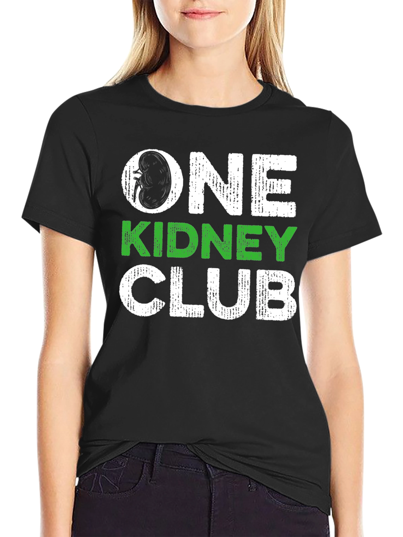 Black One Kidney Club Black T-Shirt view 2