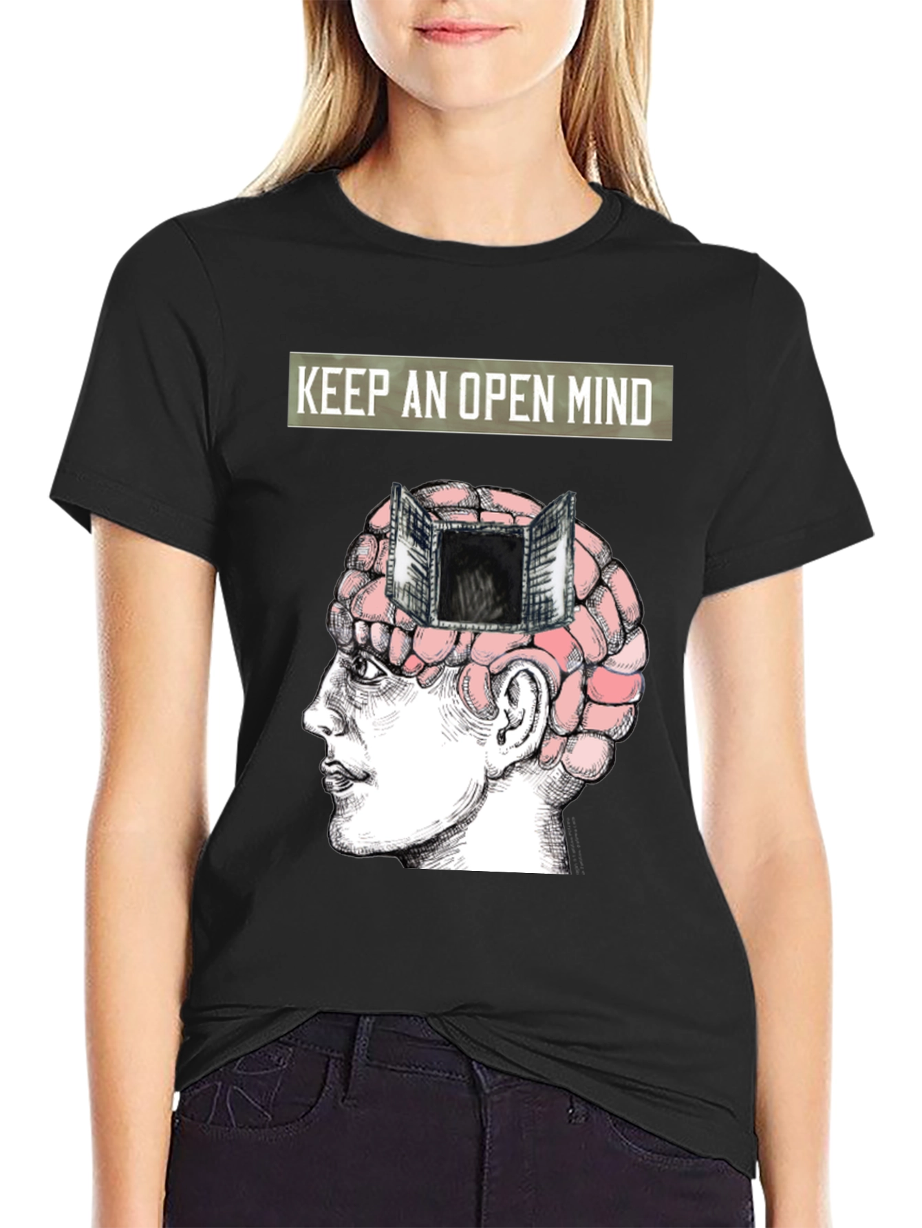 Black Open Mind T-Shirt - Express Yourself view 2