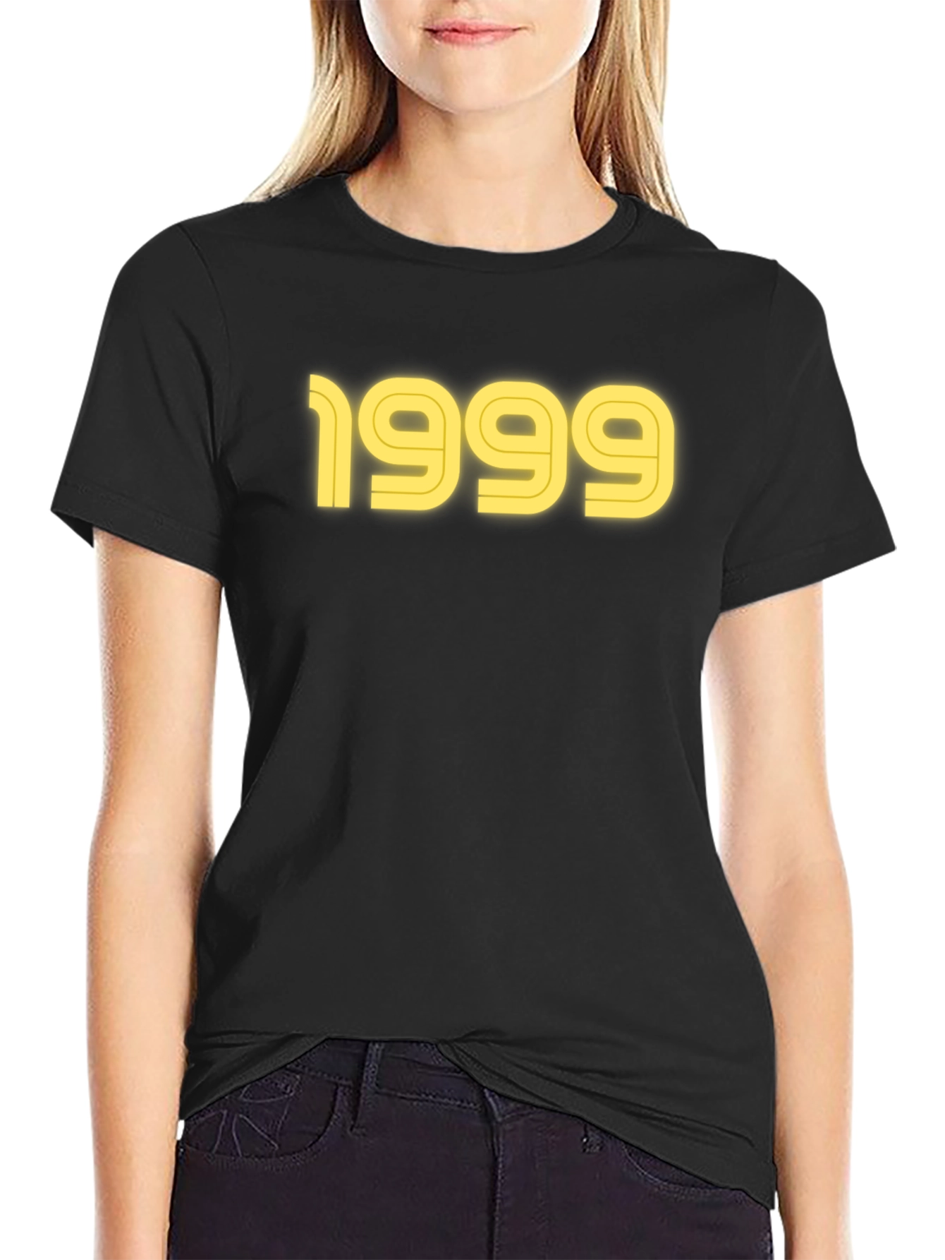 Black 1999 Graphic Tee - Black Cotton T-Shirt view 2