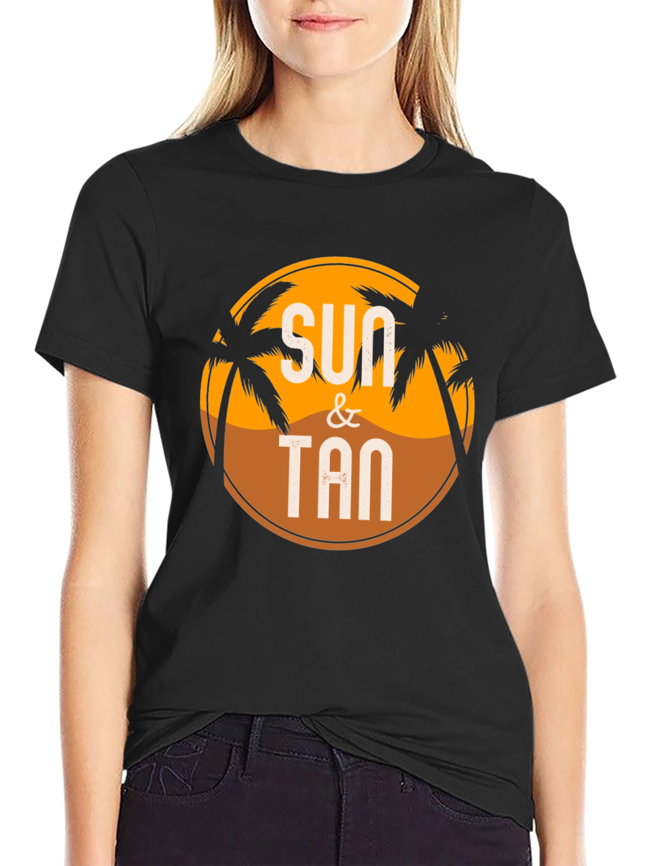Black Sun & Tan Graphic T-Shirt view 2