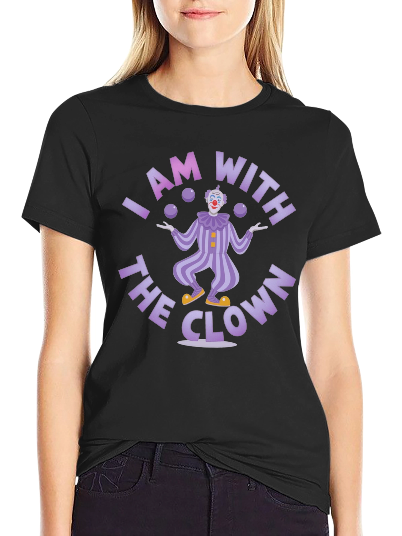 I am With the Clown Graphic Tee - Juggling Clown Design - 2