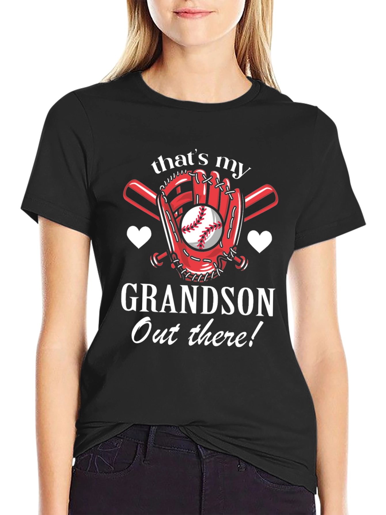 Black That's My Grandson Baseball T-Shirt view 2