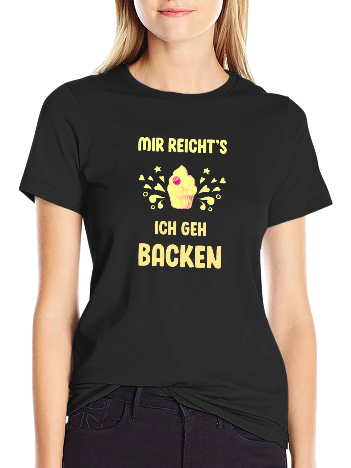 Black Funny Baking T-Shirt - "Mir Reicht's, Ich Geh Backen" view 2
