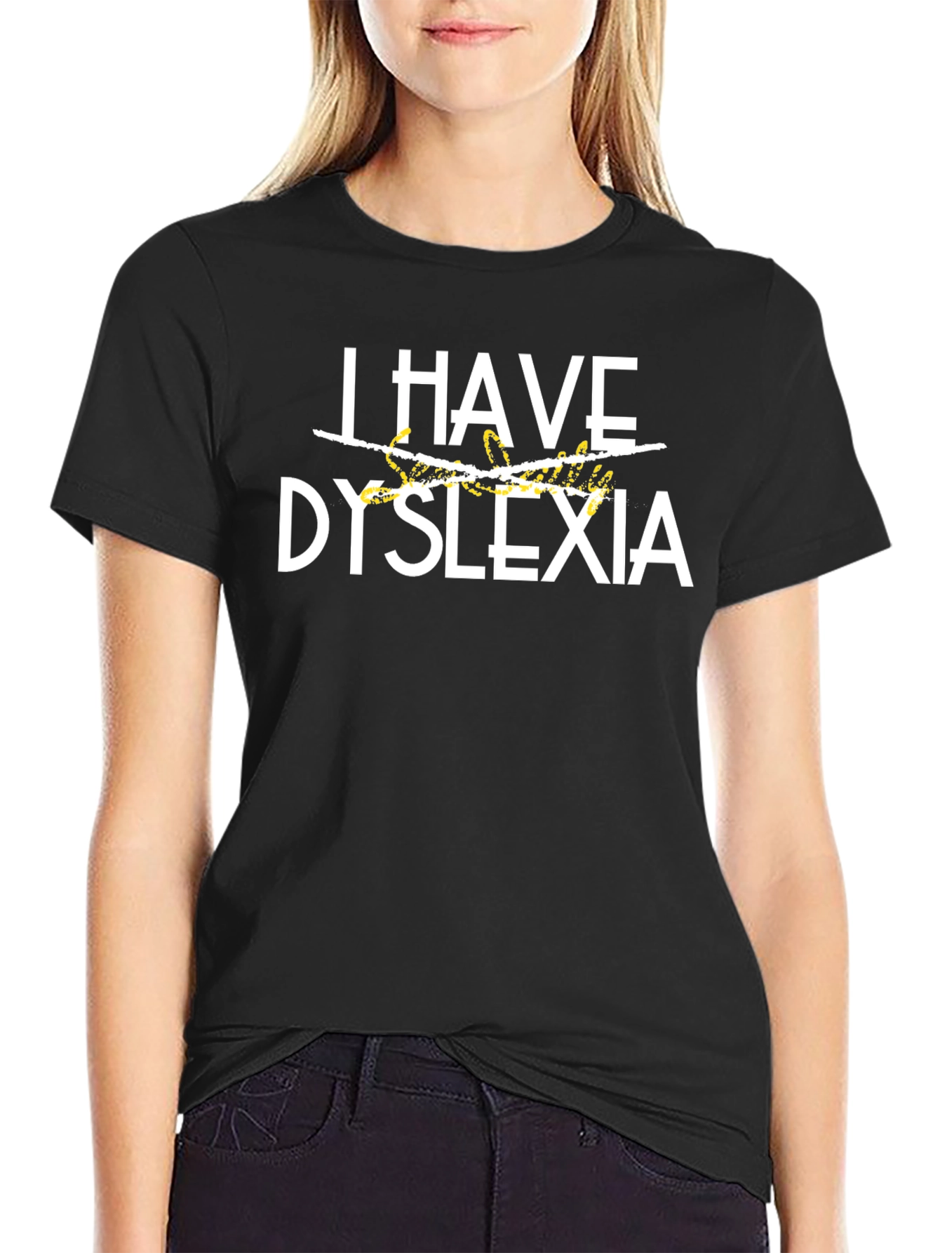 Black Dyslexia Awareness Graphic T-Shirt view 2