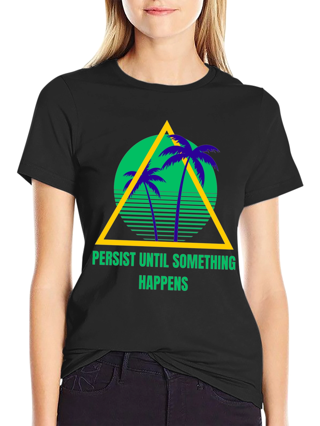 Black Persist Until Something Happens Graphic Tee view 2
