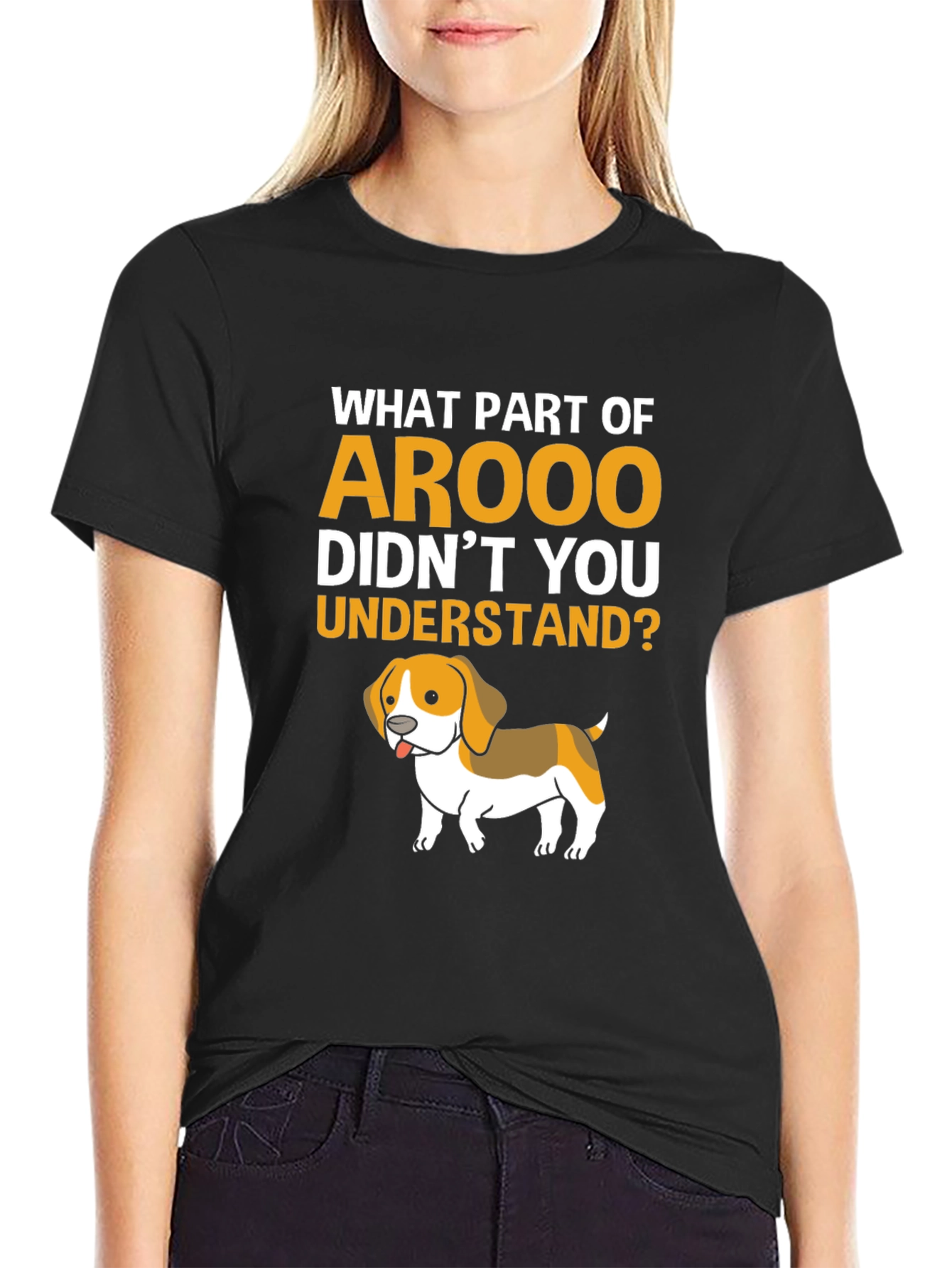 Arooo Dog Graphic T-Shirt - Humor Tee - 2