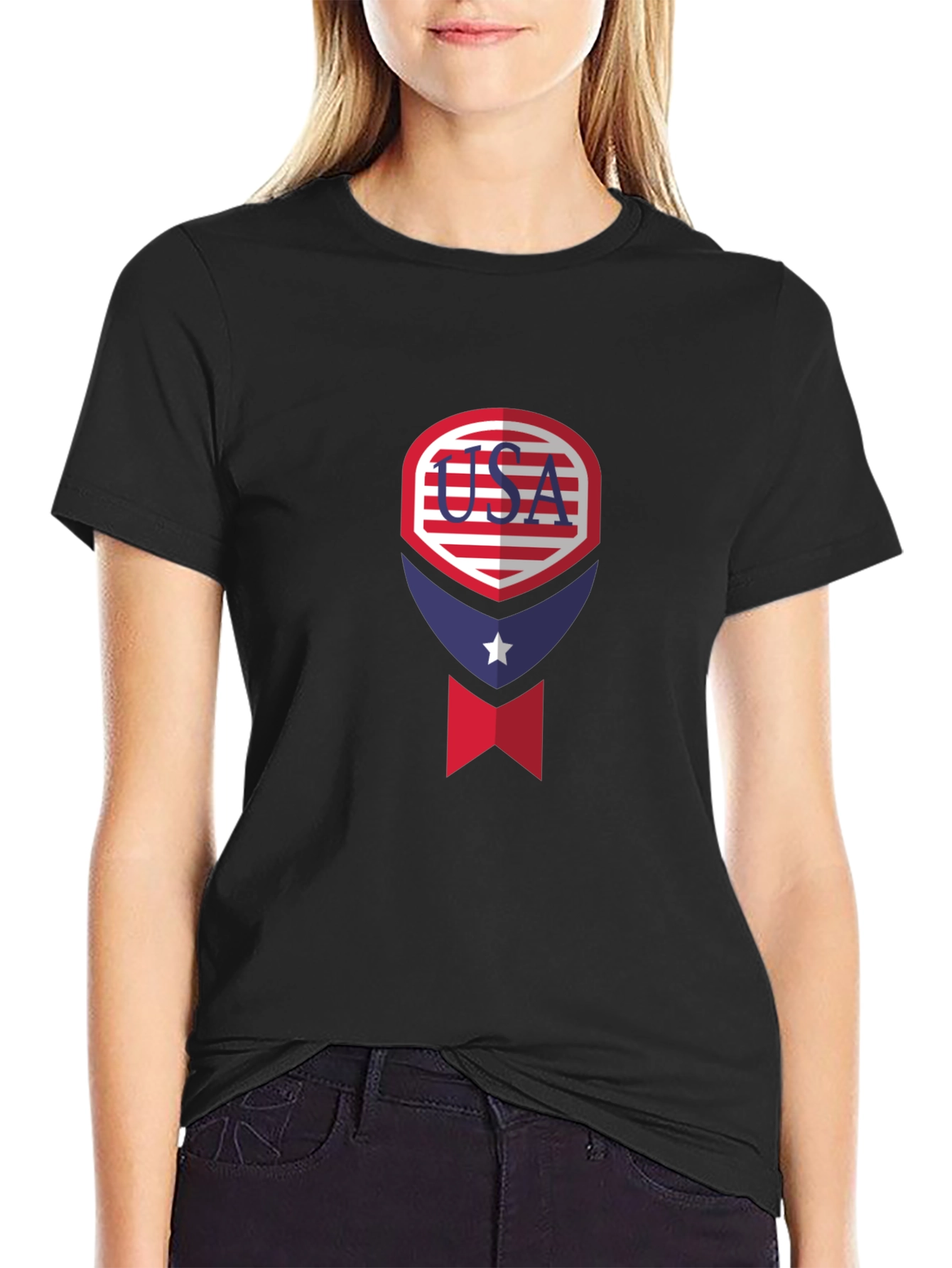 Black USA Patriotic Graphic Tee - Men's Black T-Shirt view 2