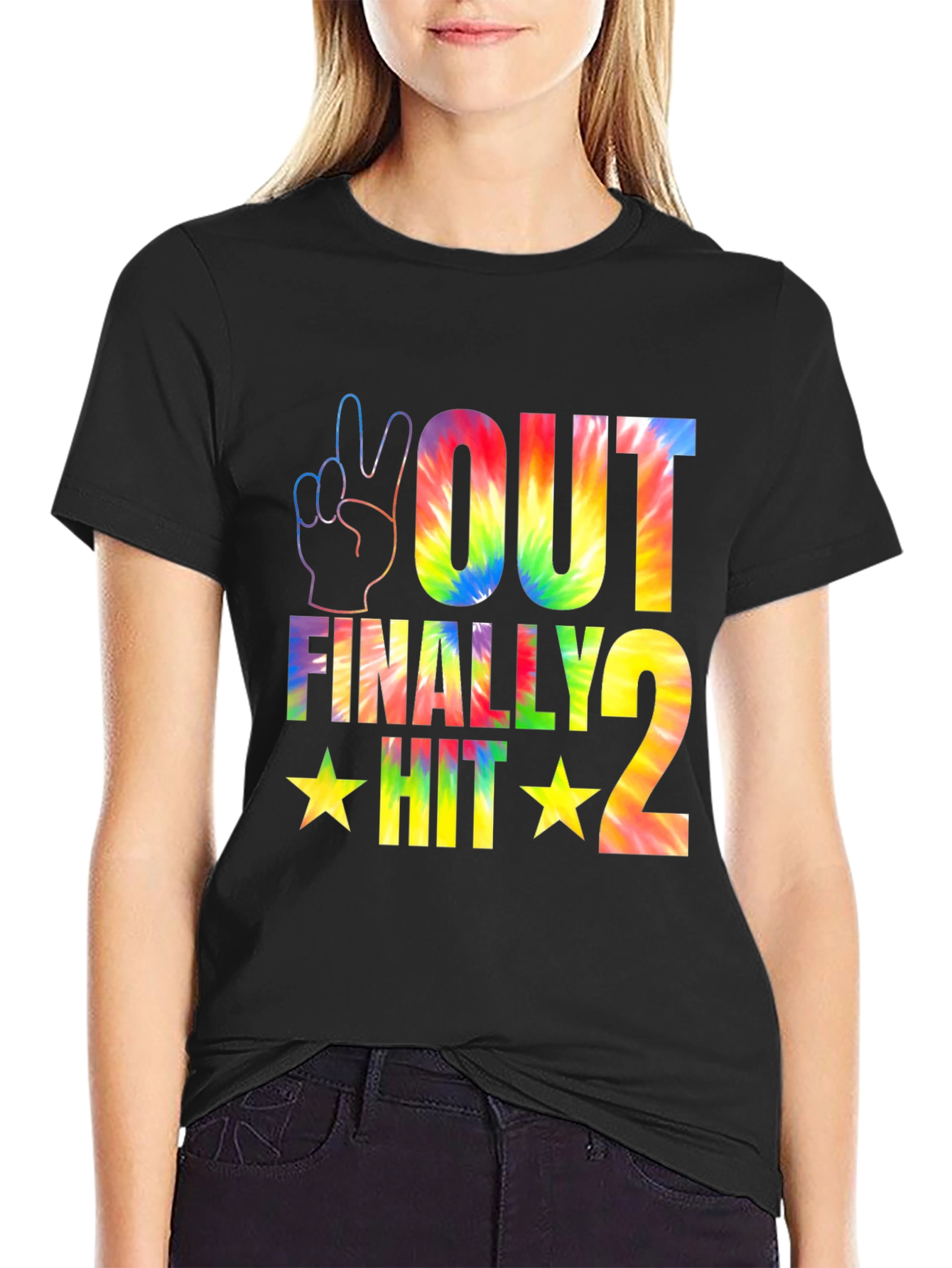 Black Peace Out Finally Hit 2 Tie Dye T-Shirt view 2