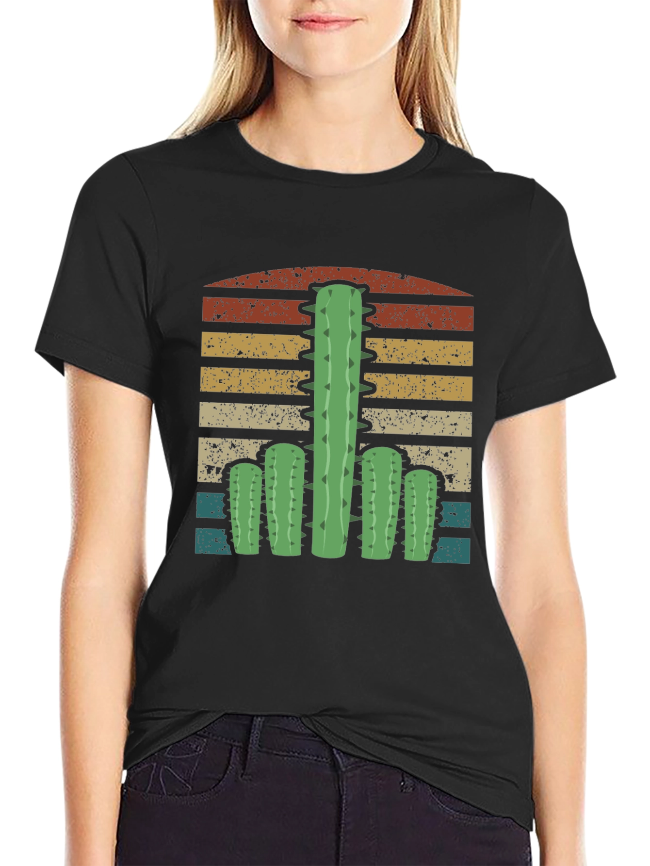 Black Cactus Sunset Graphic Tee - Unisex view 2