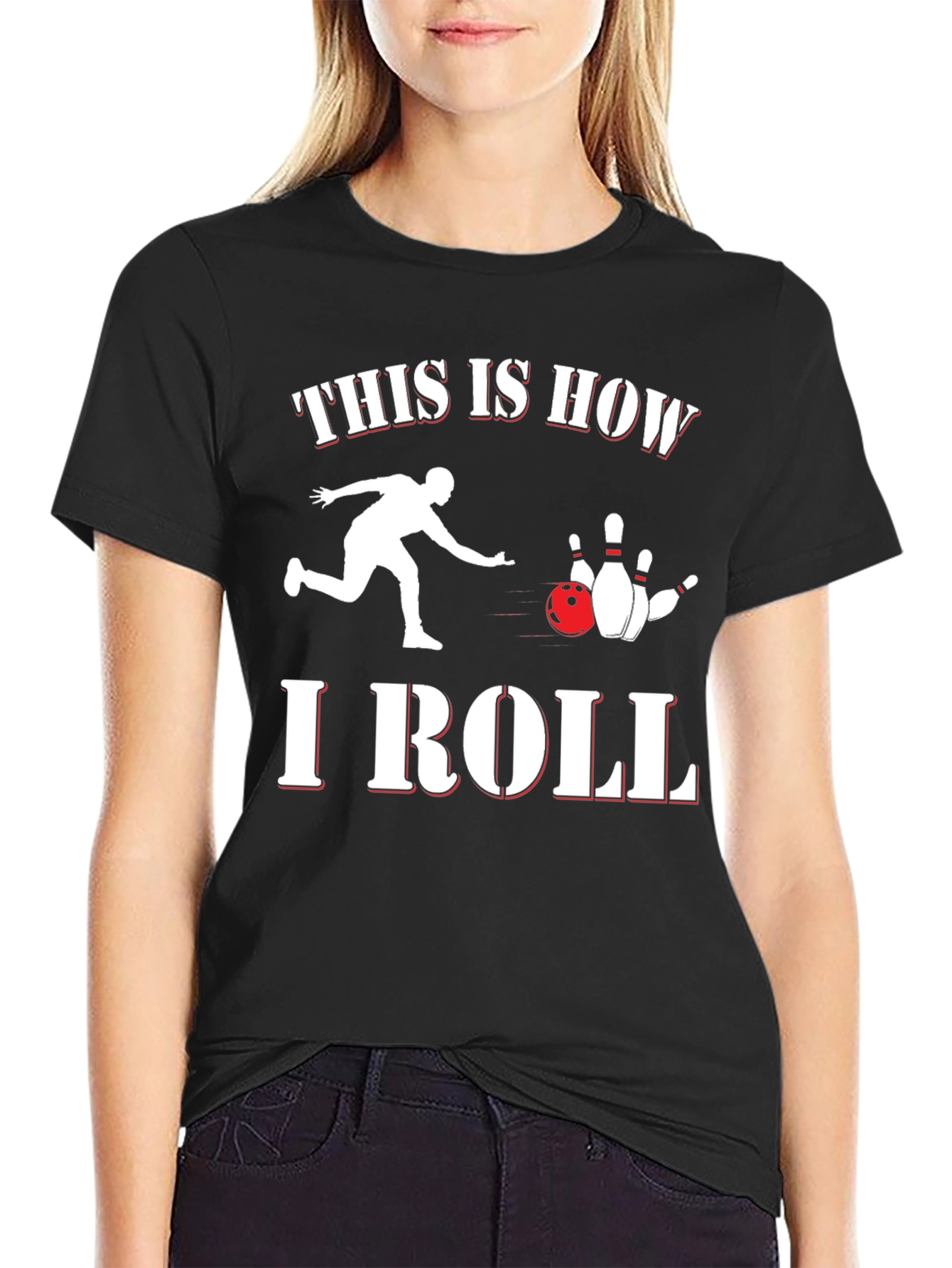 Black This Is How I Roll Bowling Graphic Tee view 2