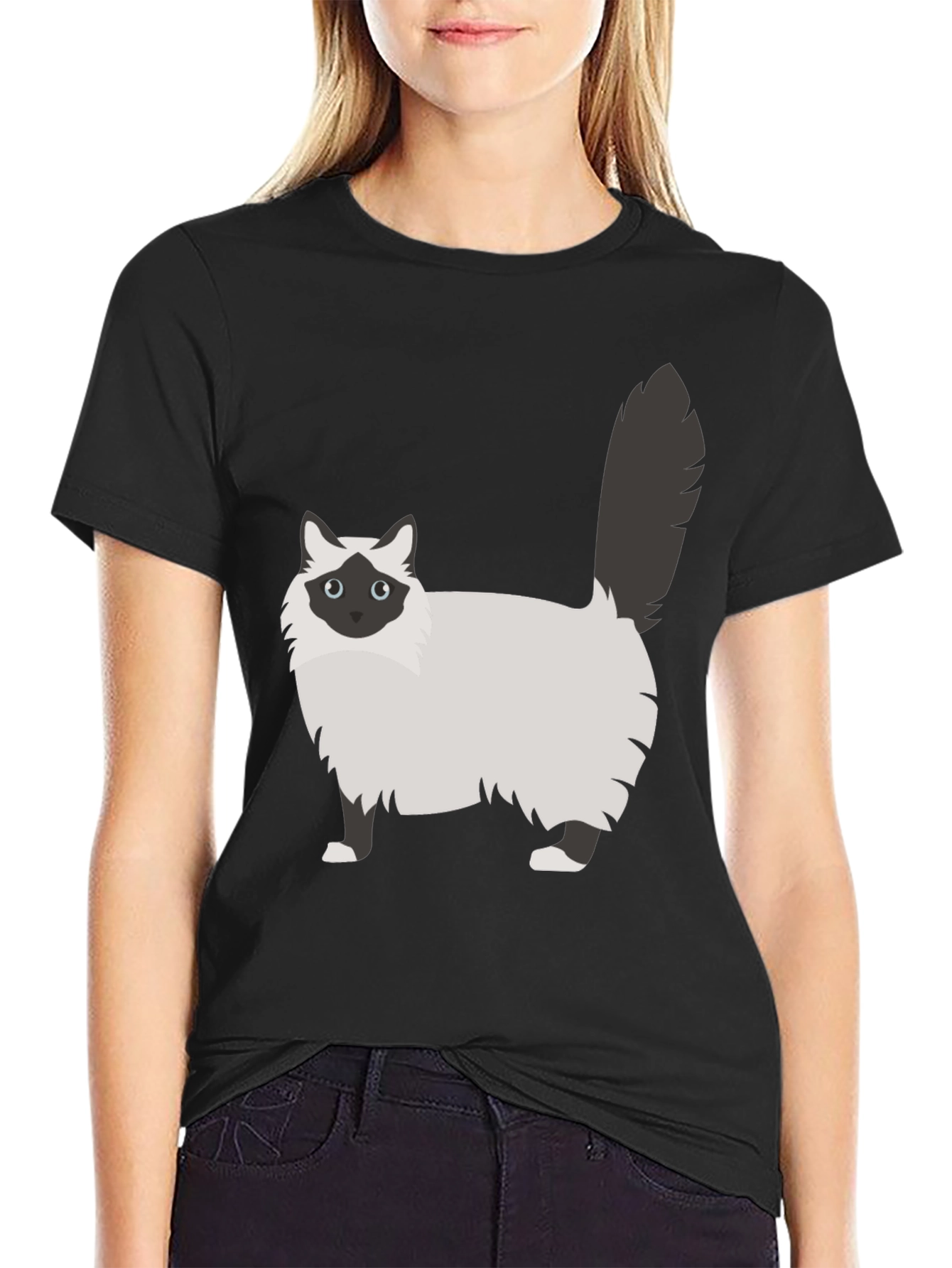 Black Cat Graphic Tee - Stylish Cotton Blend view 2