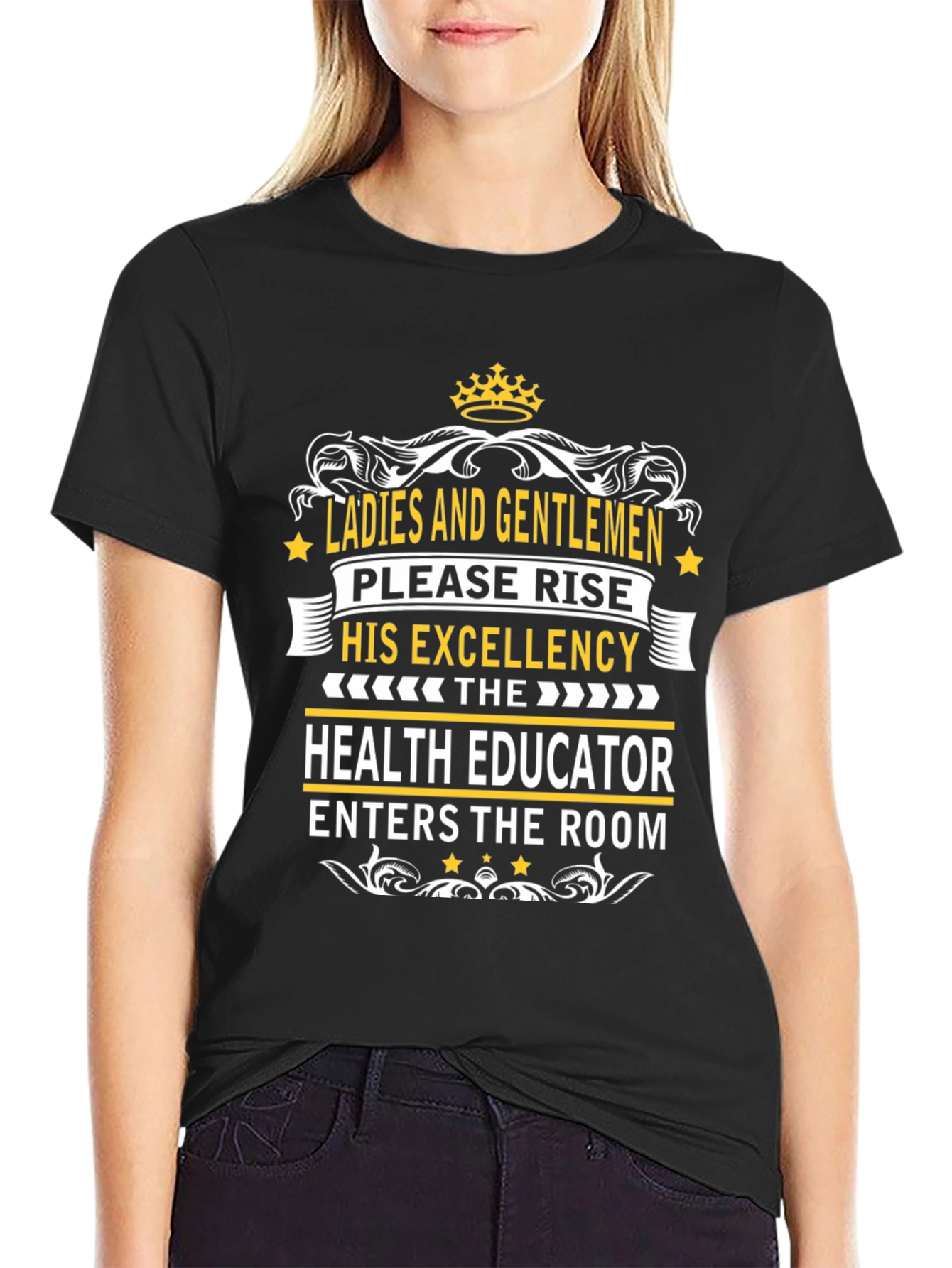 Black Health Educator Excellence T-Shirt view 2