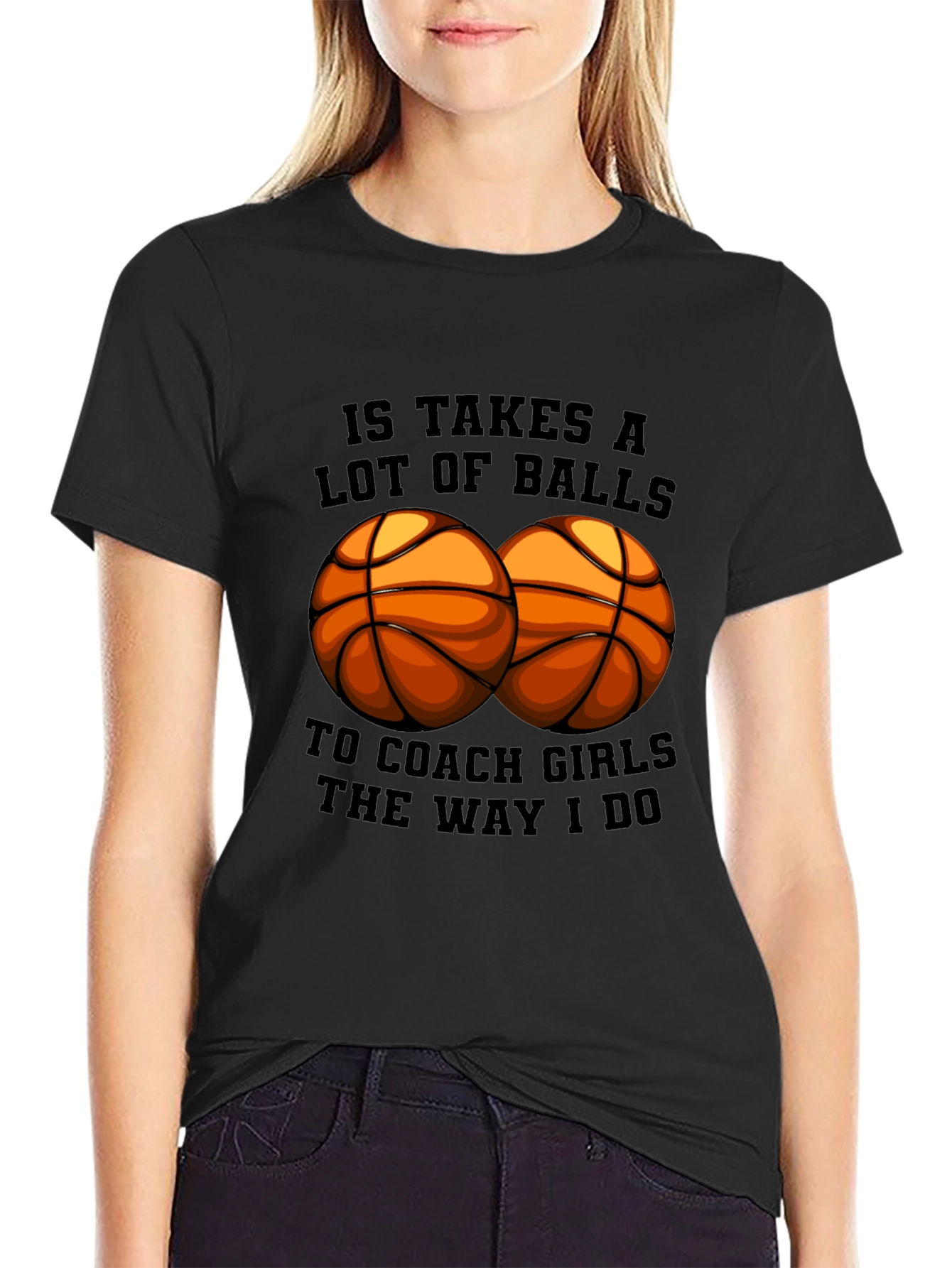 Black Funny Basketball Coach Graphic Tee Shirt view 2