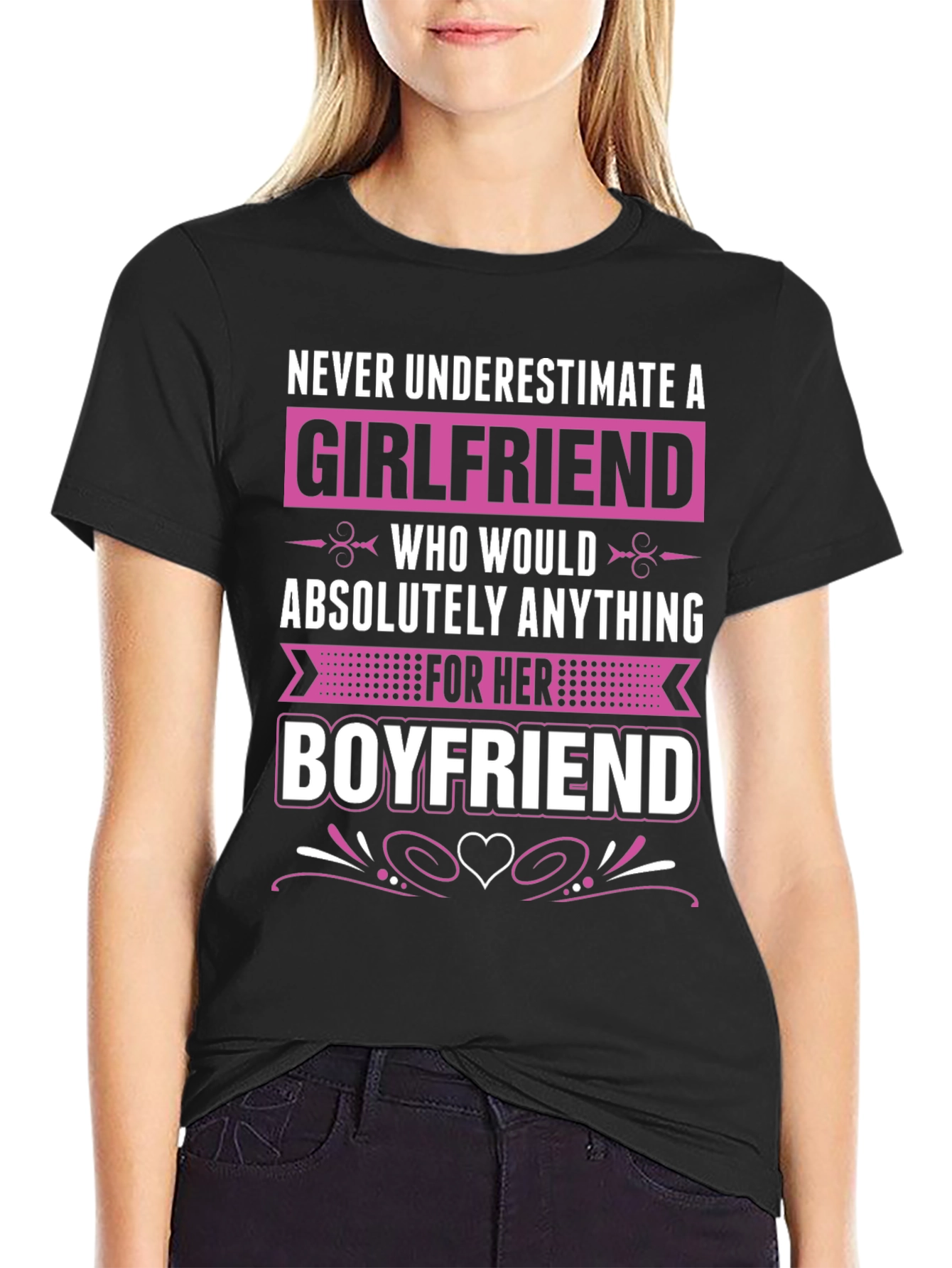 Black Girlfriend Boyfriend Graphic Tee - Novelty T-Shirt view 2