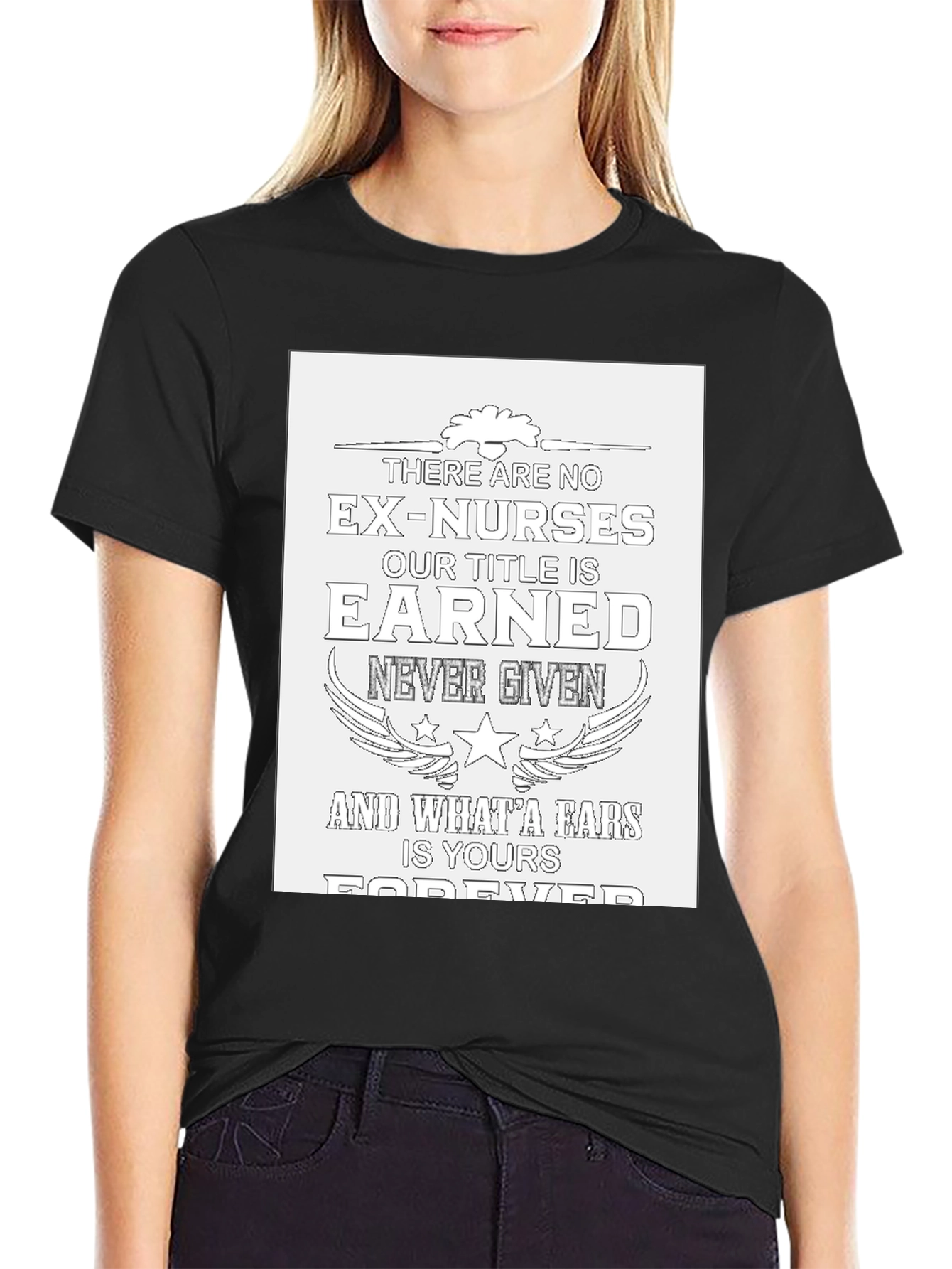 Black Nurse Pride T-Shirt: Earned, Not Given view 2