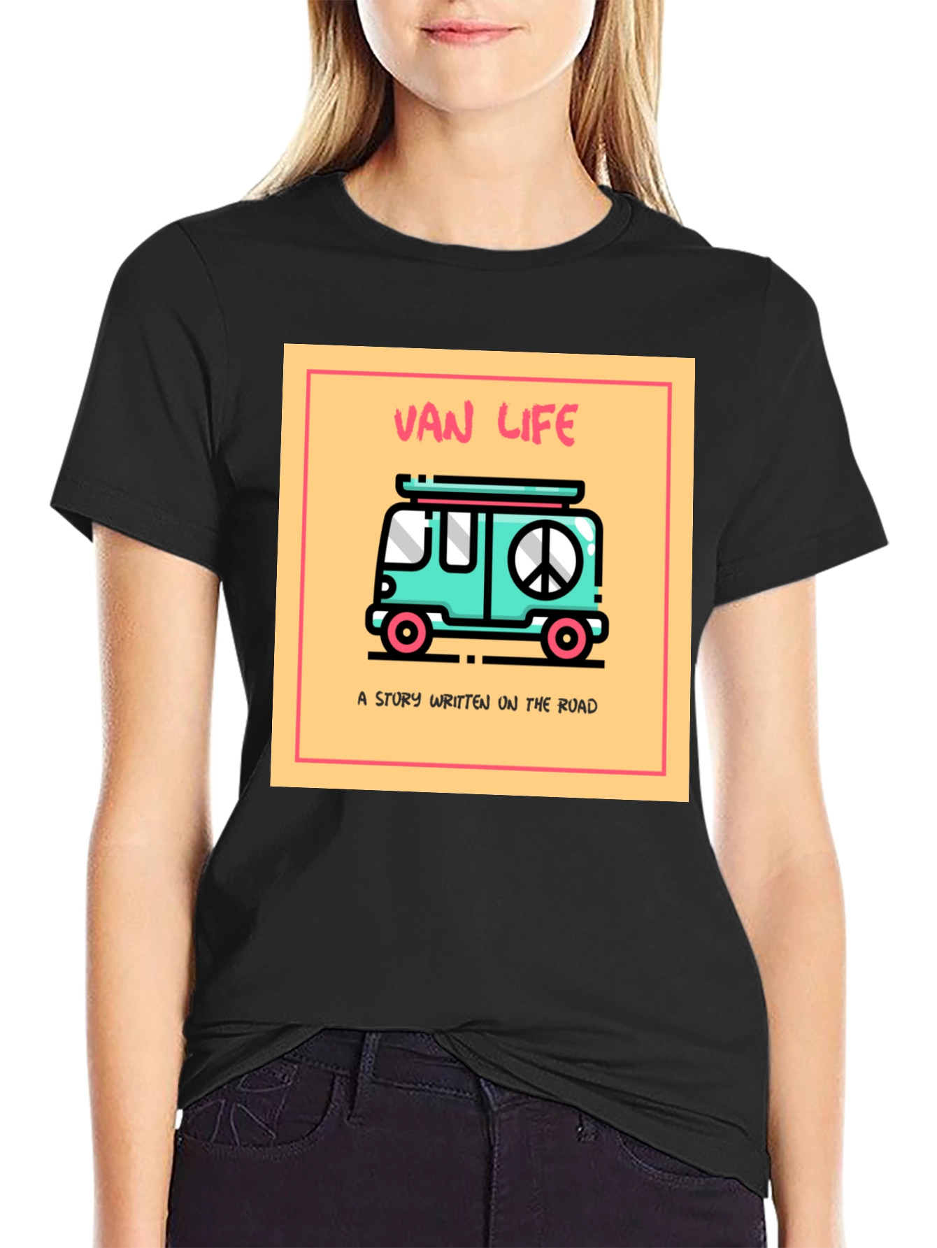 Black Van Life Graphic Tee - Road Trip Style view 2