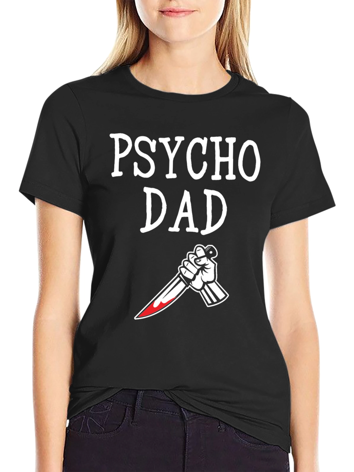 Black Psycho Dad Graphic T-Shirt view 2