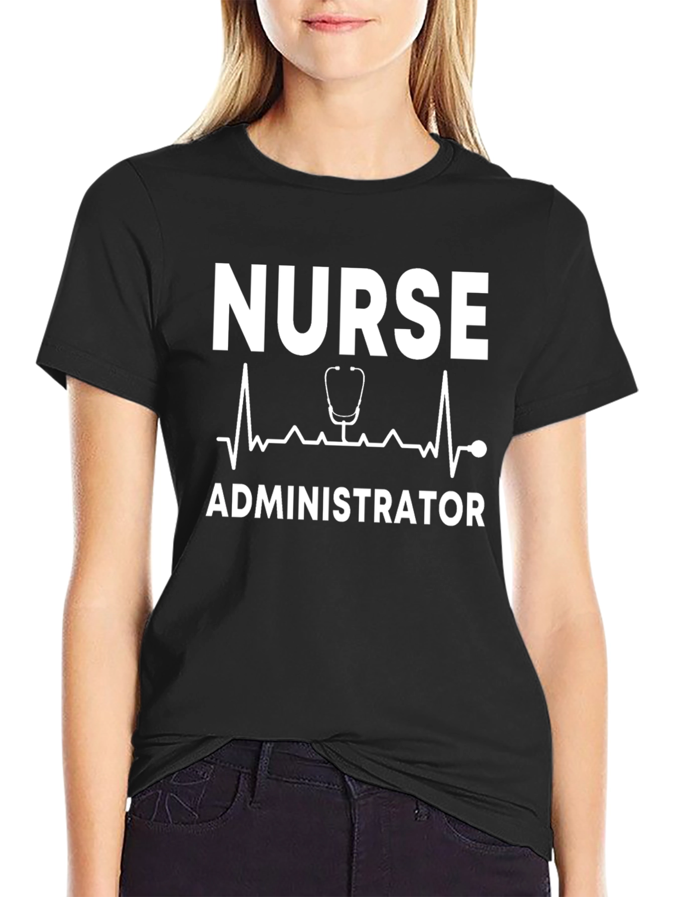 Black Nurse Administrator Graphic T-Shirt view 2