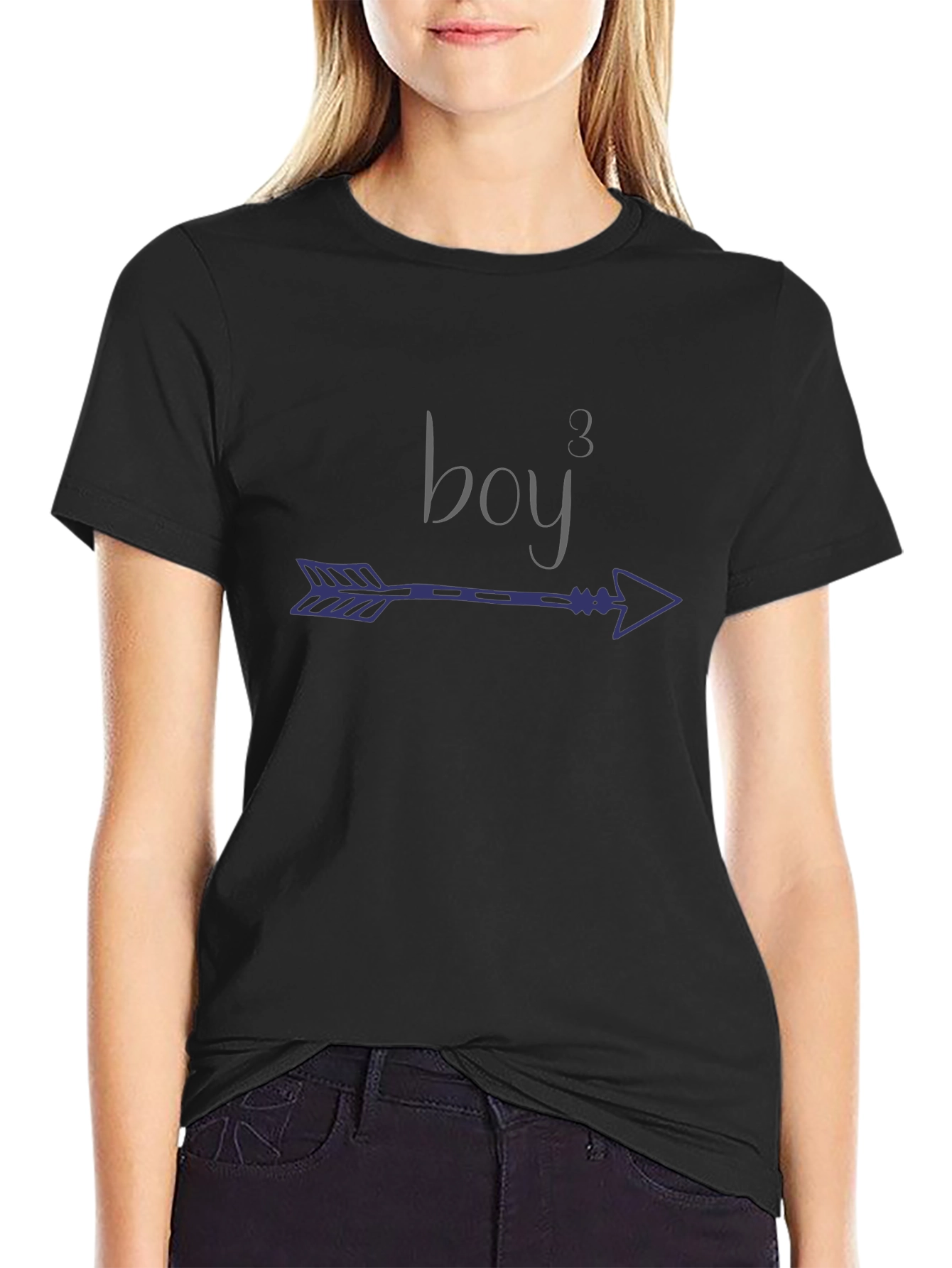 Black Boy³ T-Shirt with Arrow Graphic - Novelty Tee view 2