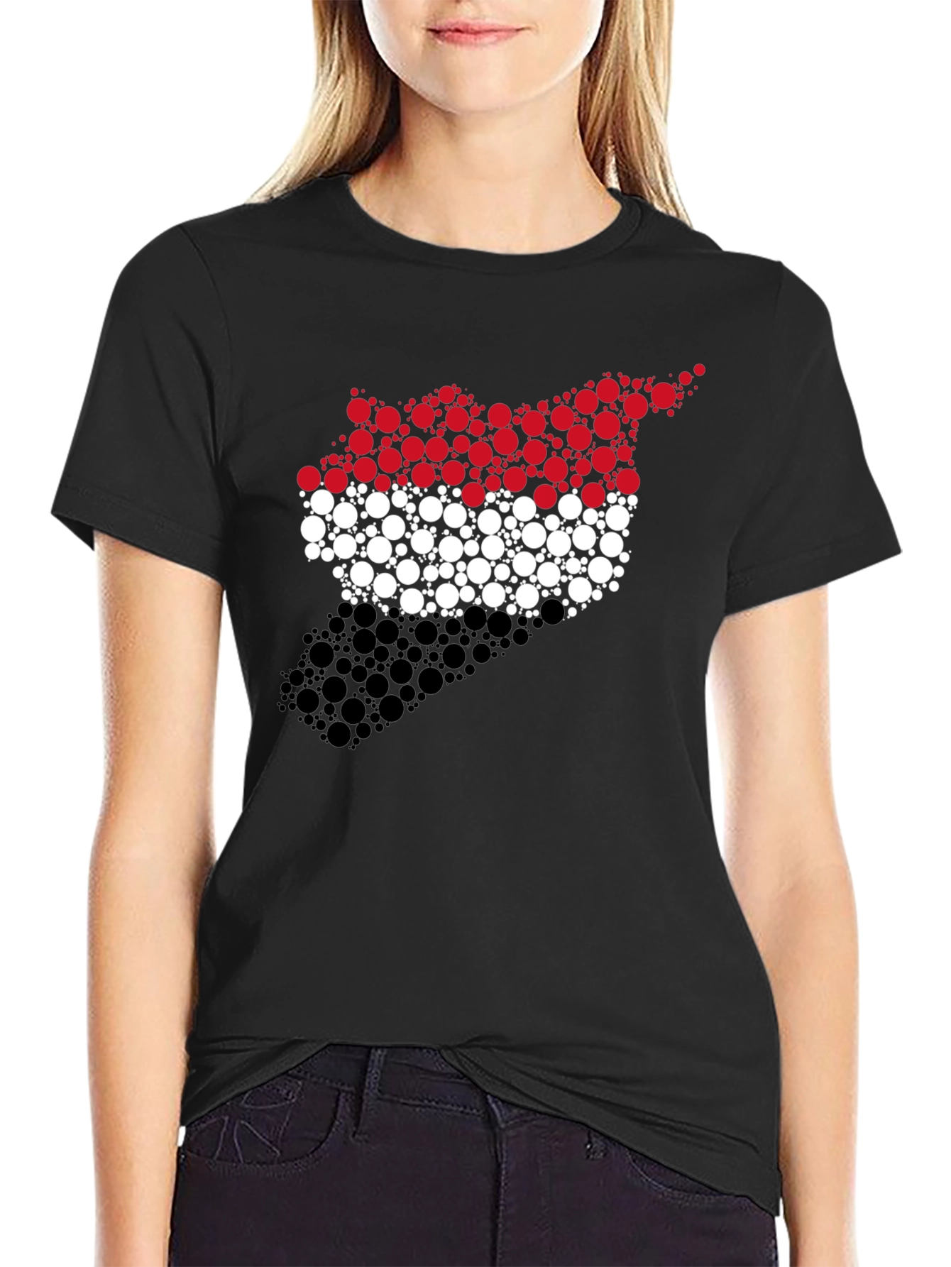 Syria Flag Circle Pattern Graphic Tee - 2