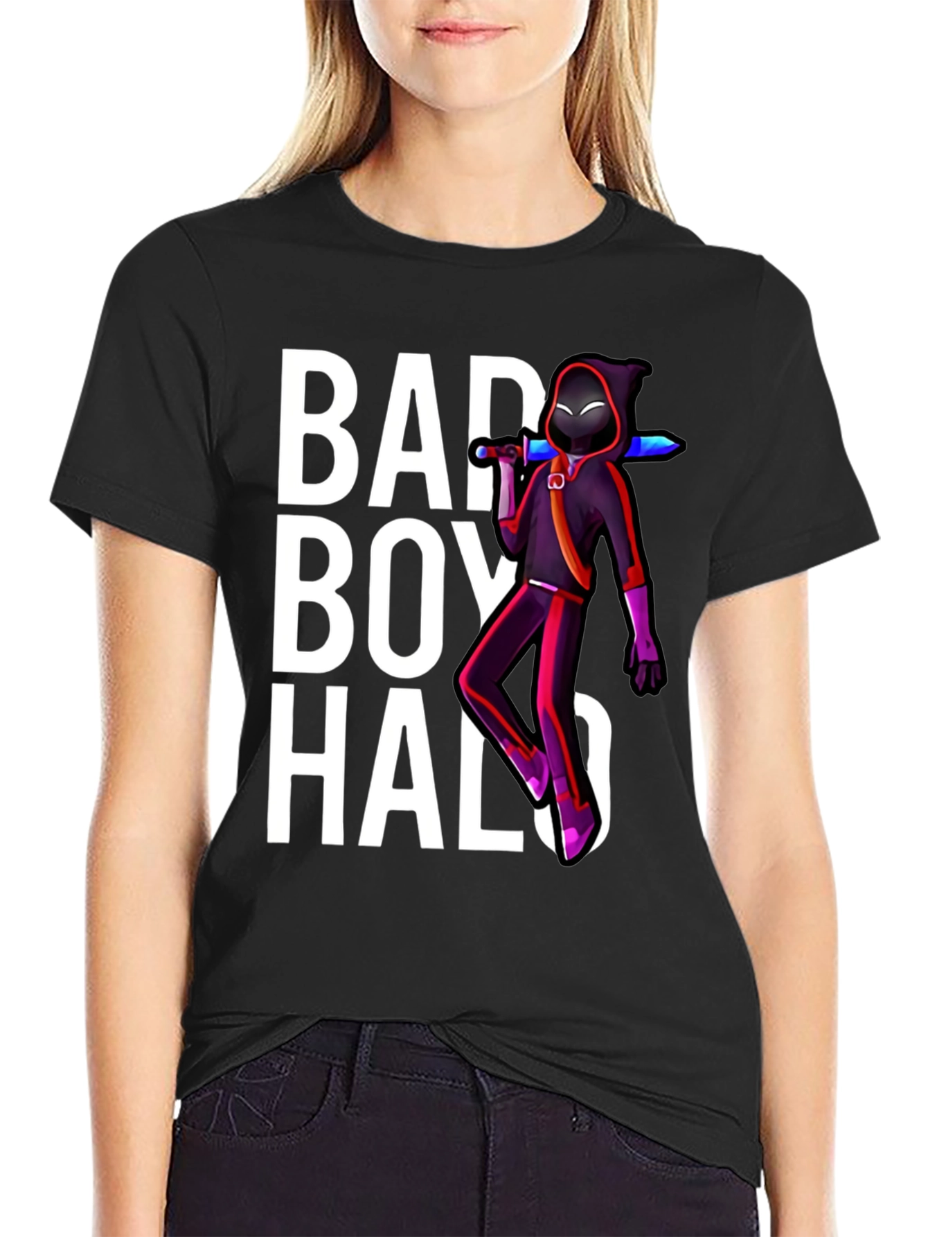 Black BadBoyHalo Graphic T-Shirt - Black Crew Neck view 2