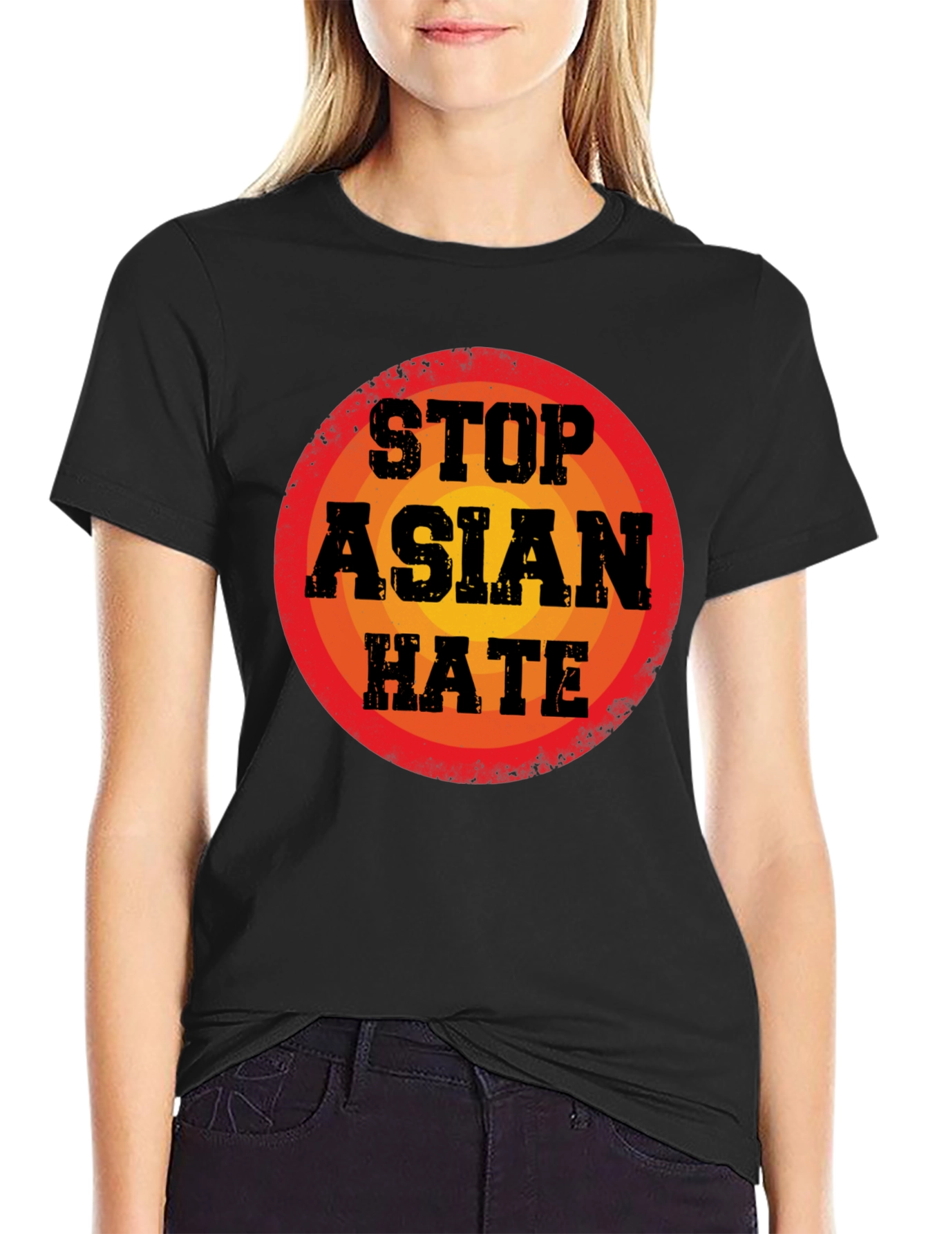 Black Stop Asian Hate T-Shirt view 2