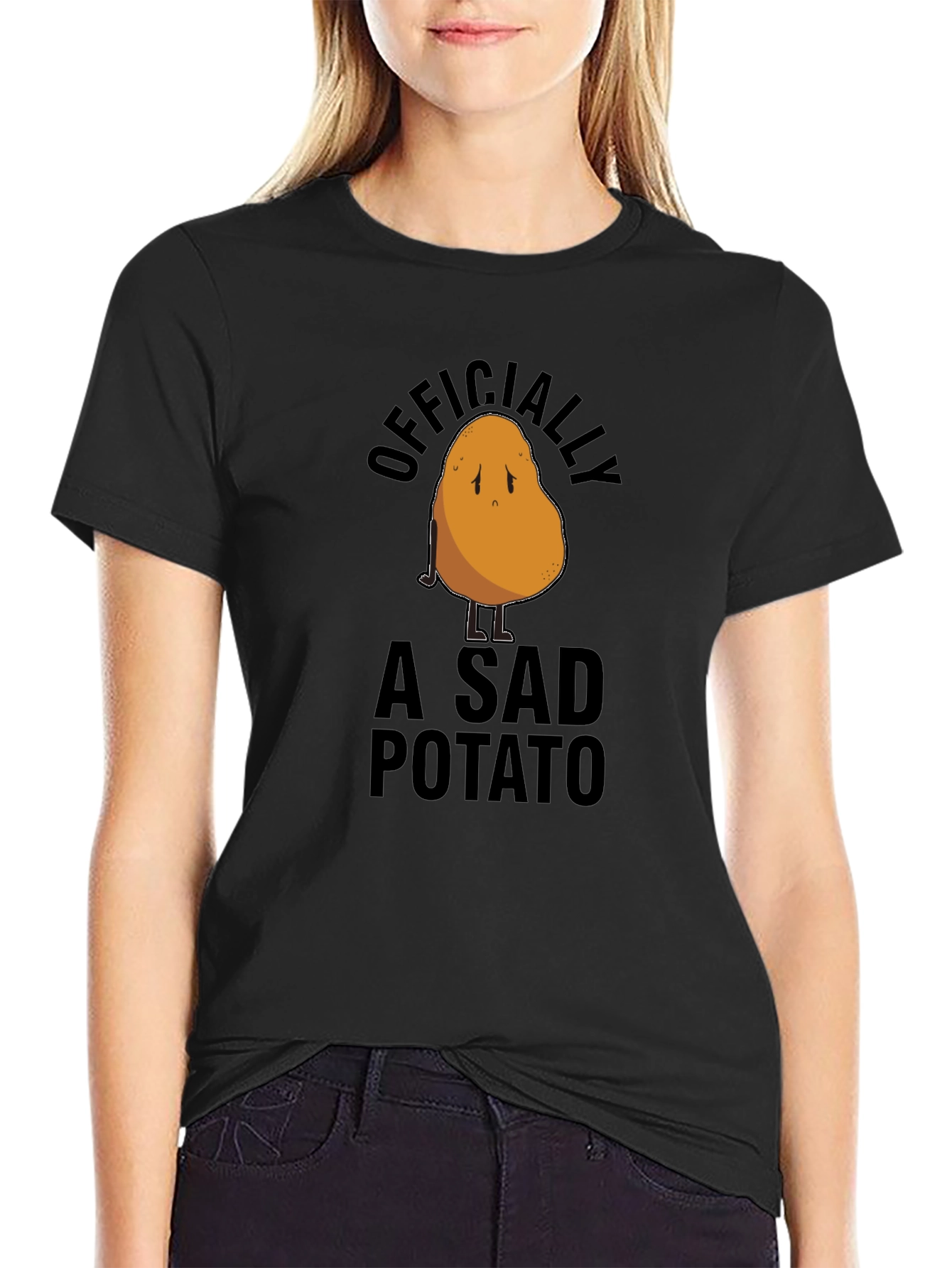 Black Officially A Sad Potato T-Shirt view 2