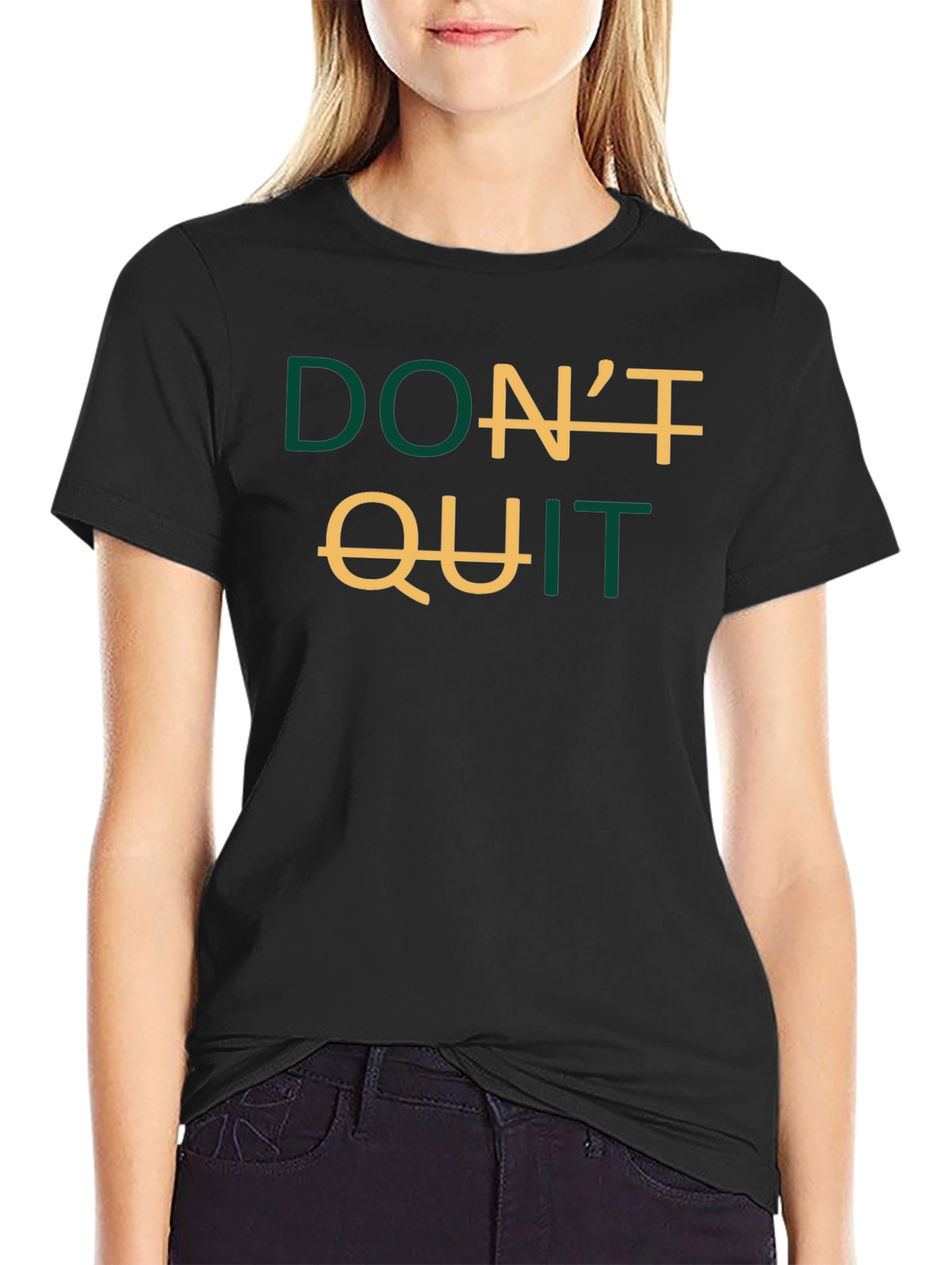 Black Inspirational Don't Quit Graphic T-Shirt view 2