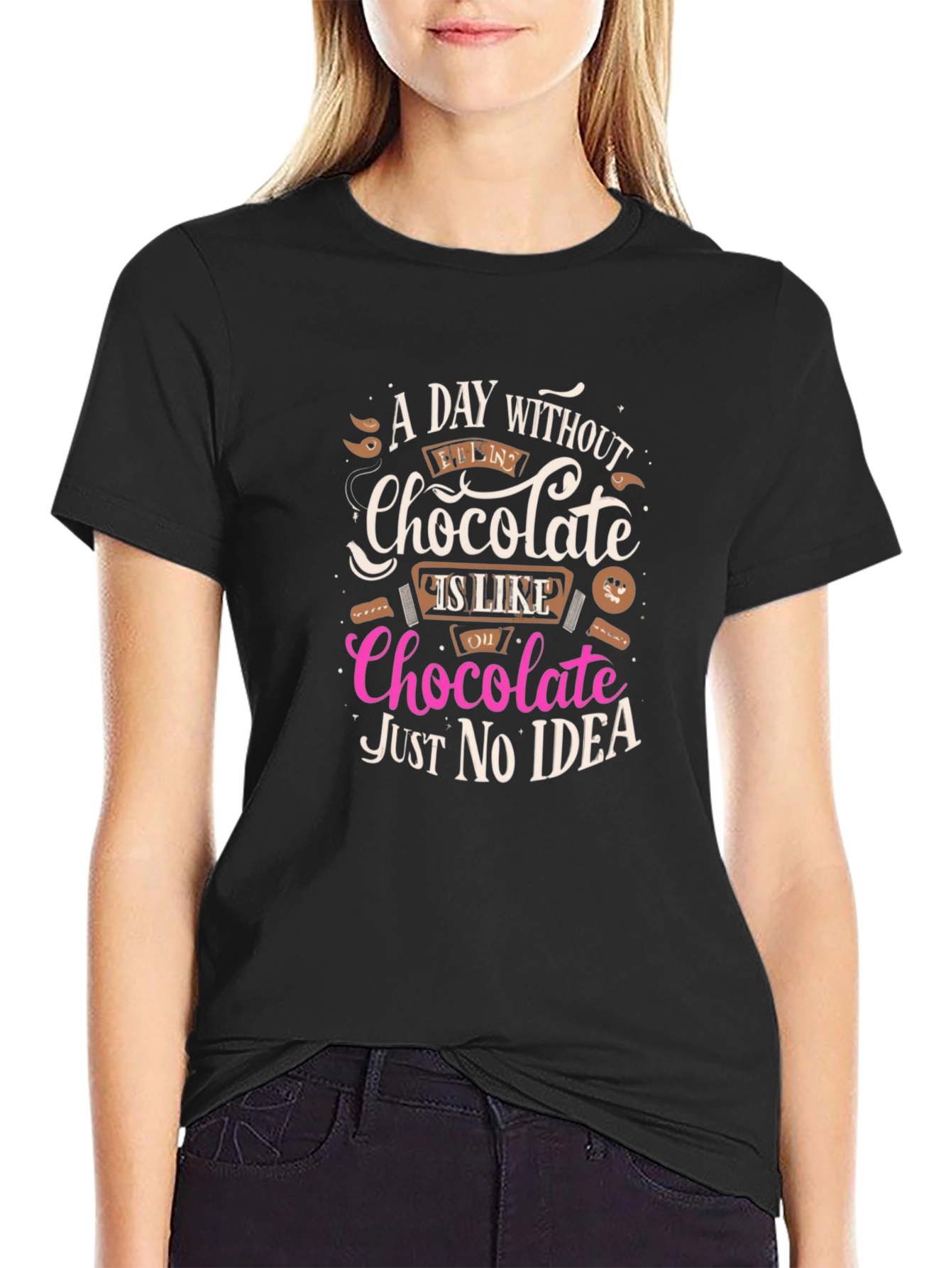 Black Chocolate Lover T-Shirt - A Day Without Chocolate view 2