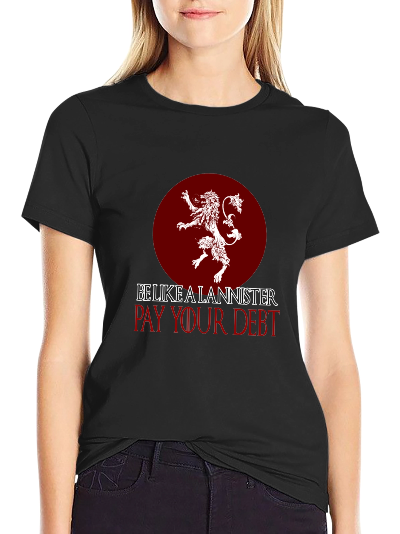 Black Lannister "Pay Your Debt" Black T-Shirt view 2