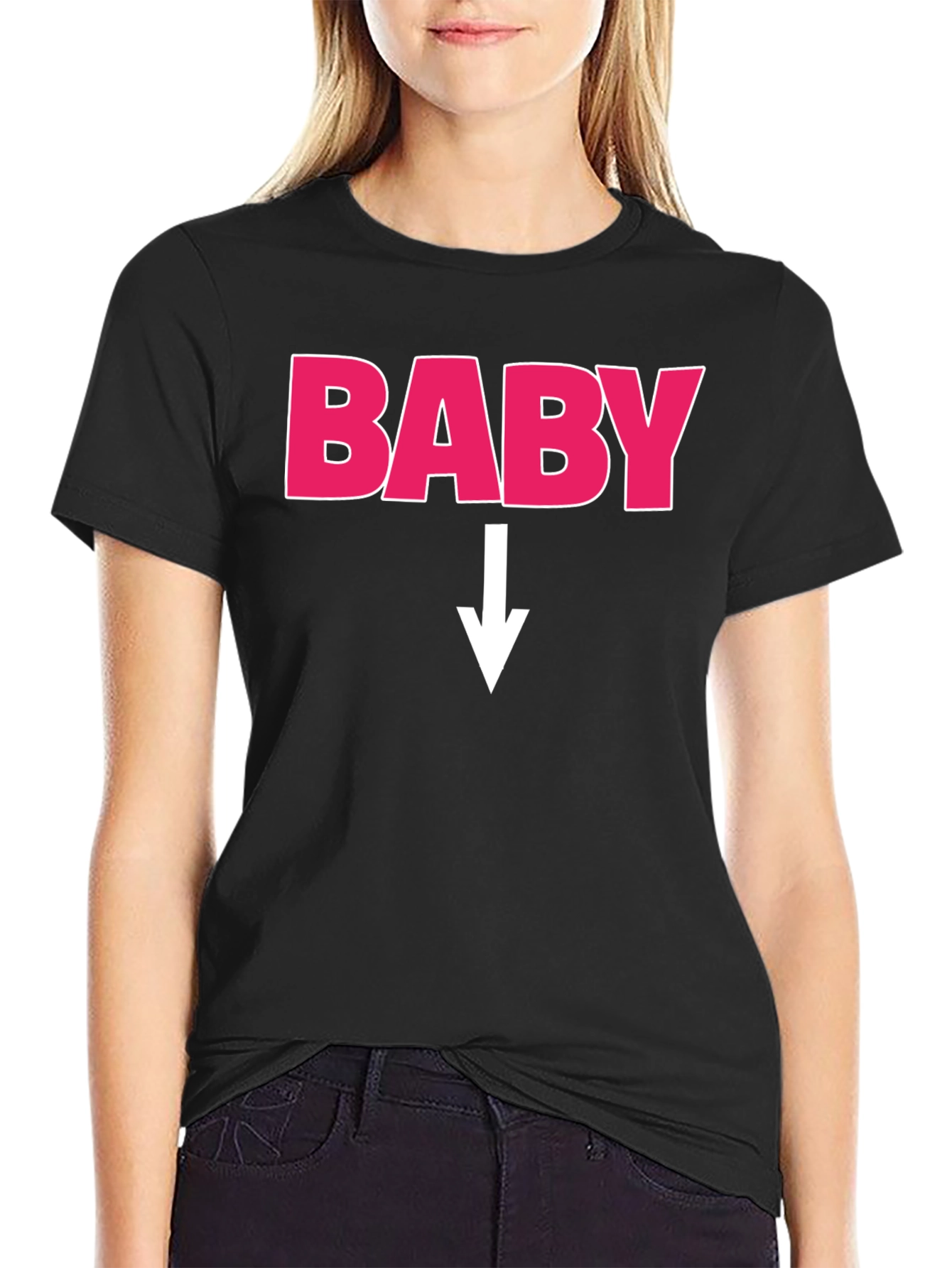 Black Baby On The Way Funny T-Shirt view 2