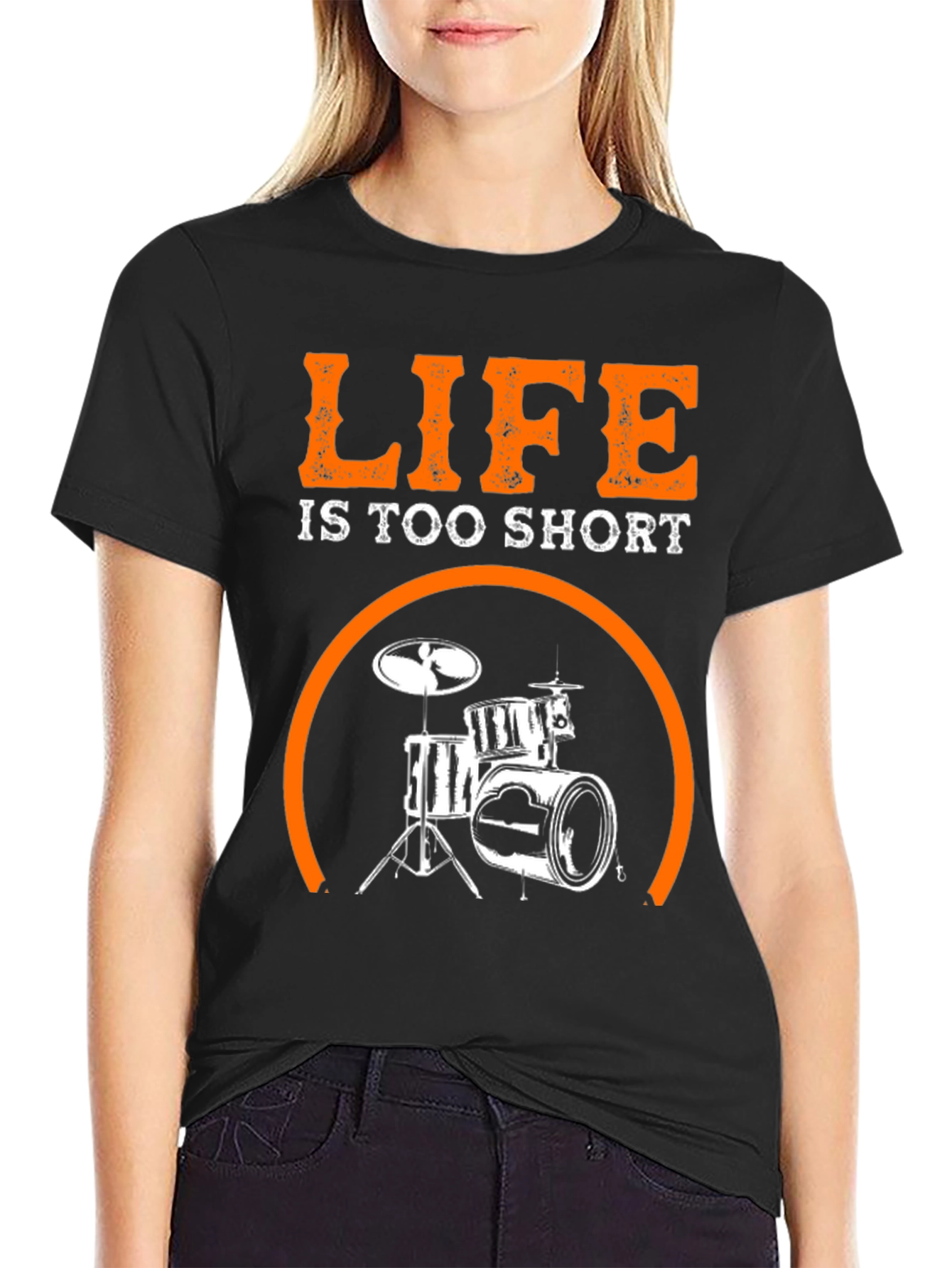 Black Life Is Too Short Drums T-Shirt view 2