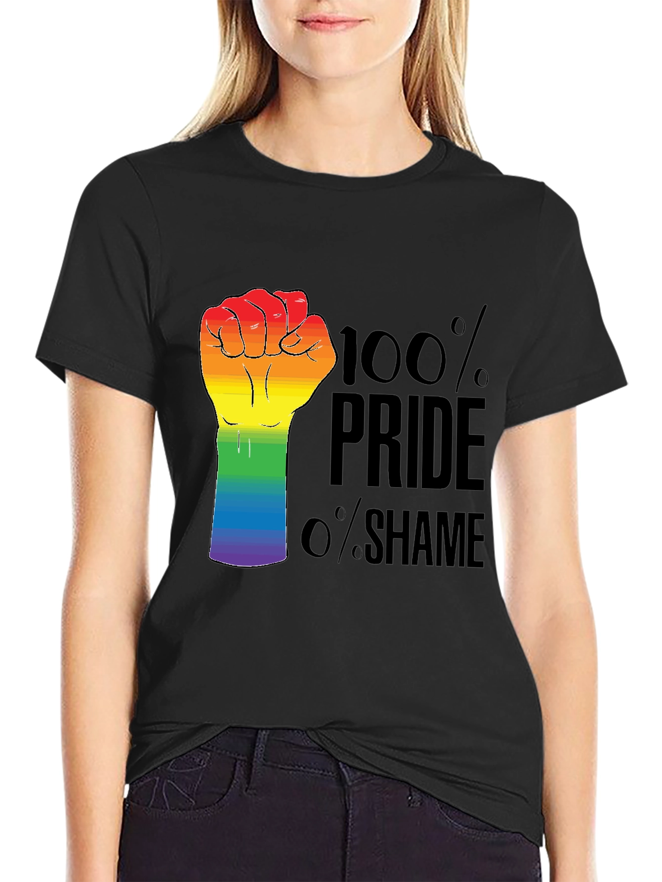 Black Pride Fist T-Shirt - LGBTQ+ Pride Month Apparel view 2