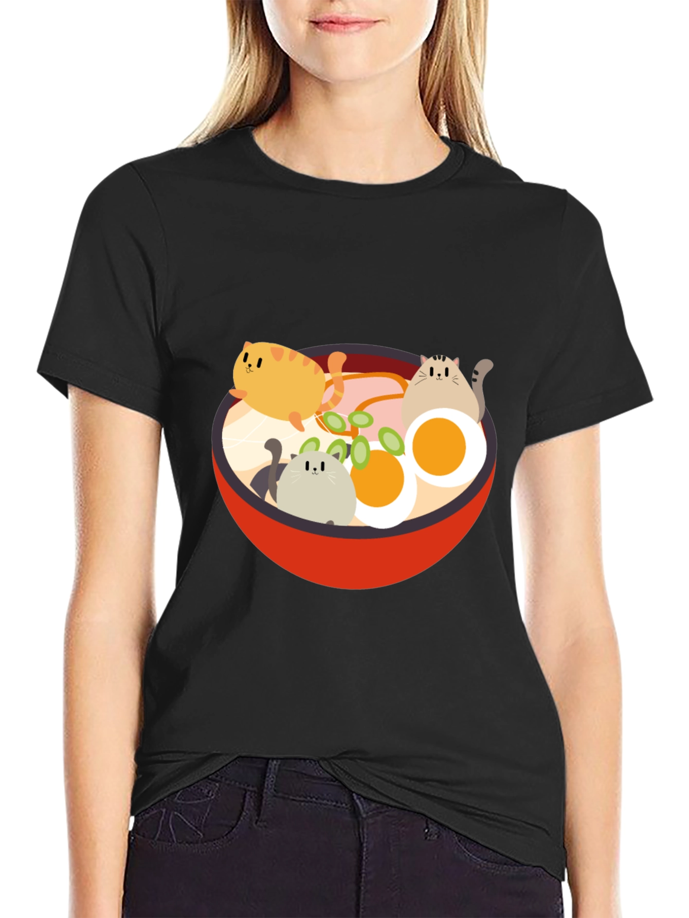 Cat Ramen T-Shirt - Kawaii Noodle Bowl Design - 2