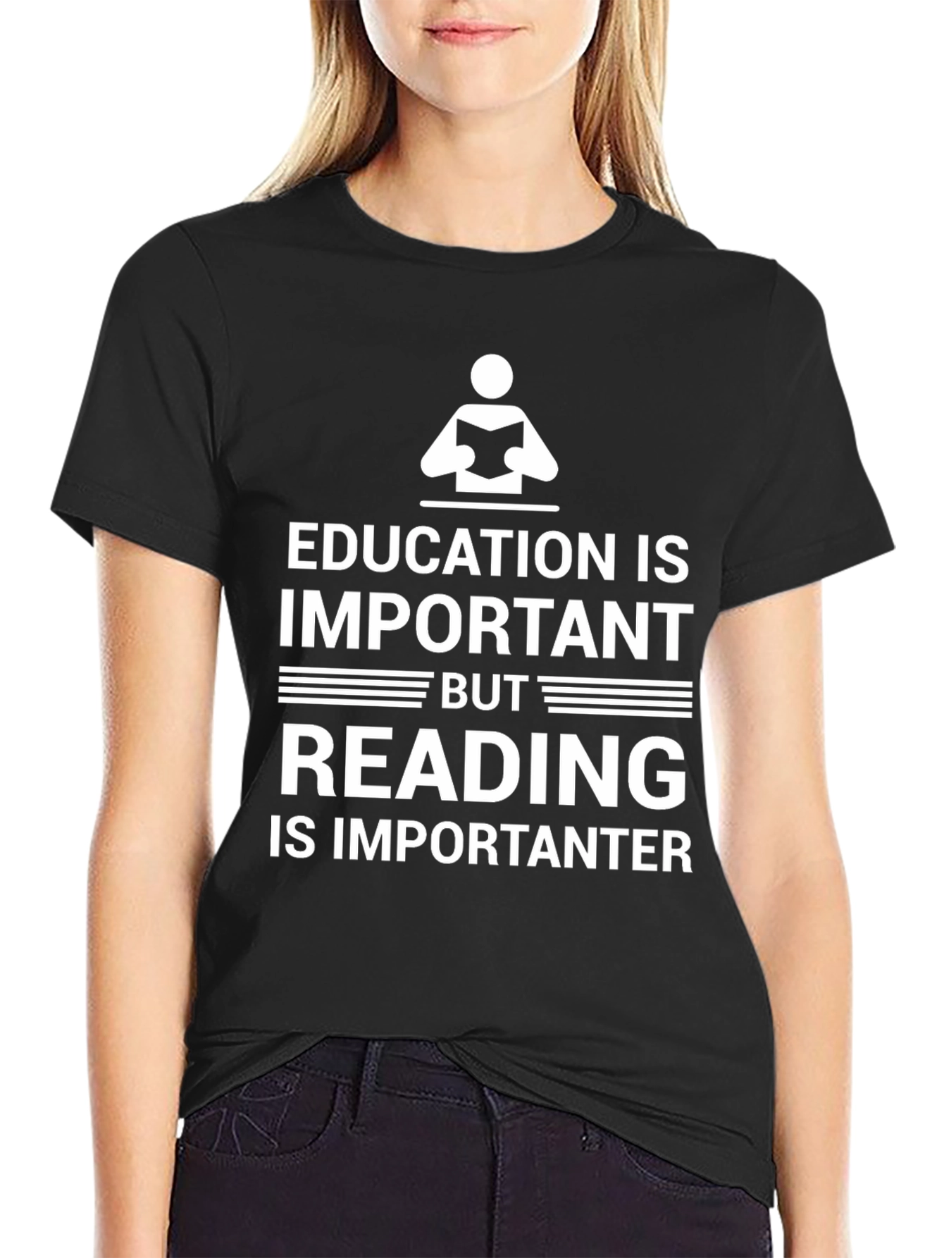 Black Education Important Reading Importanter T-Shirt view 2