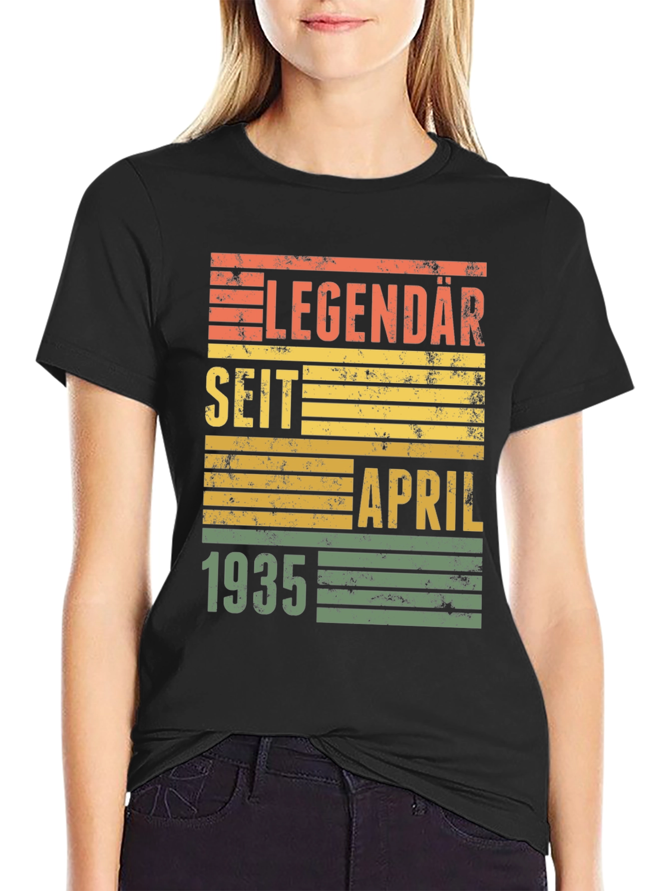 Black Legendary Since April 1935 T-Shirt view 2