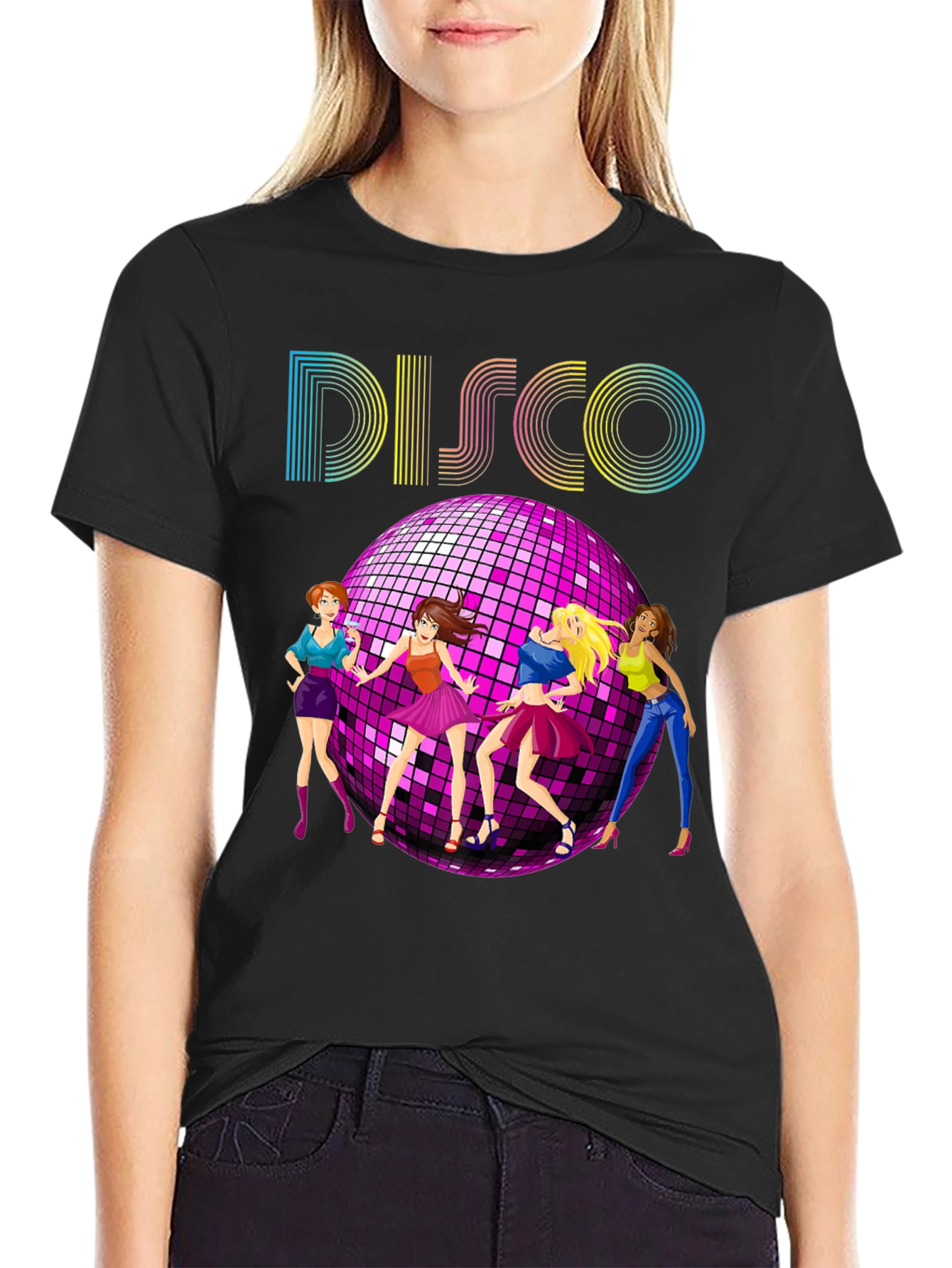 Retro Disco T-Shirt with Dancing Girls - 2