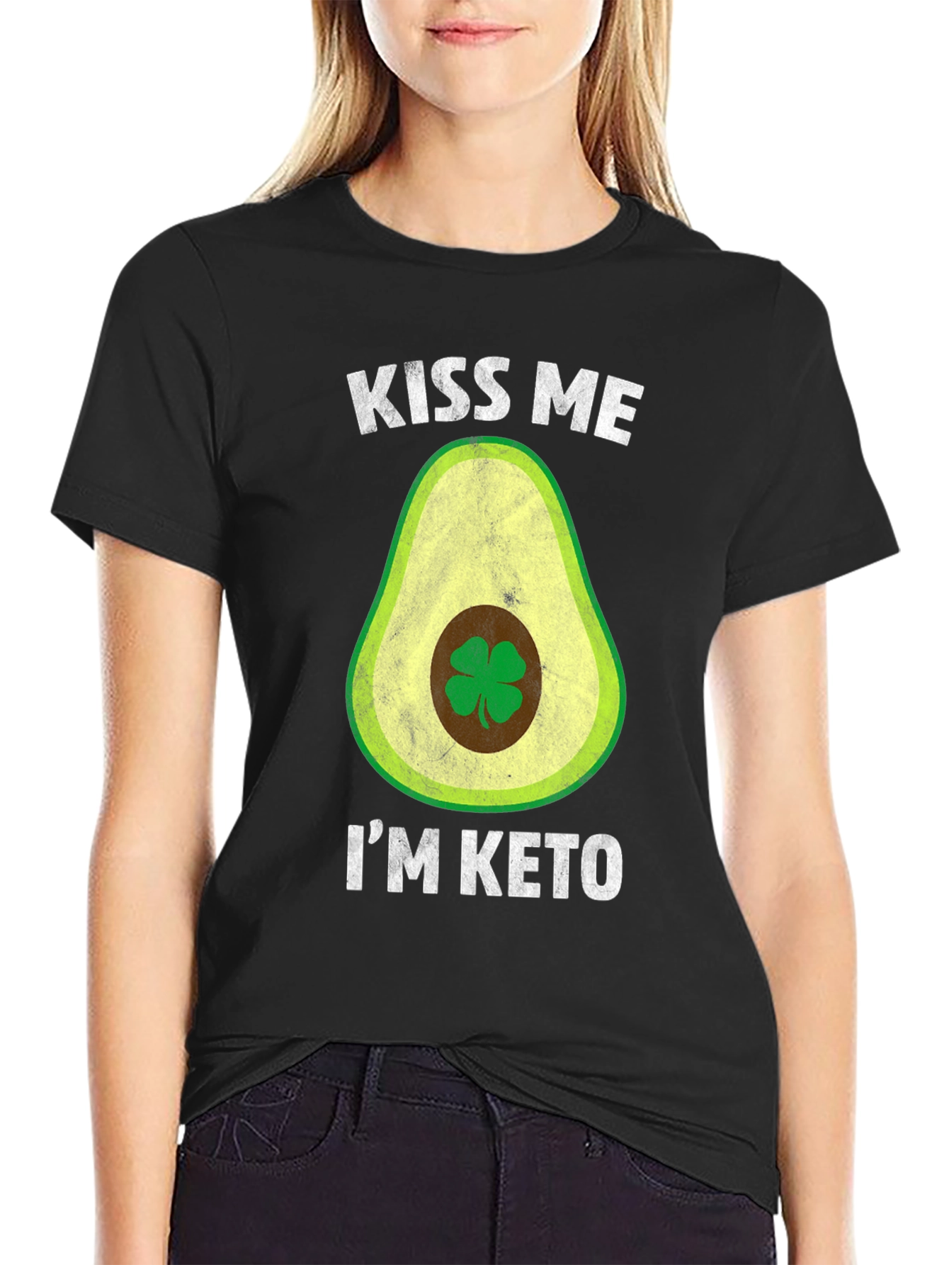 Kiss Me I'm Keto T-Shirt - Avocado Clover Design - 2