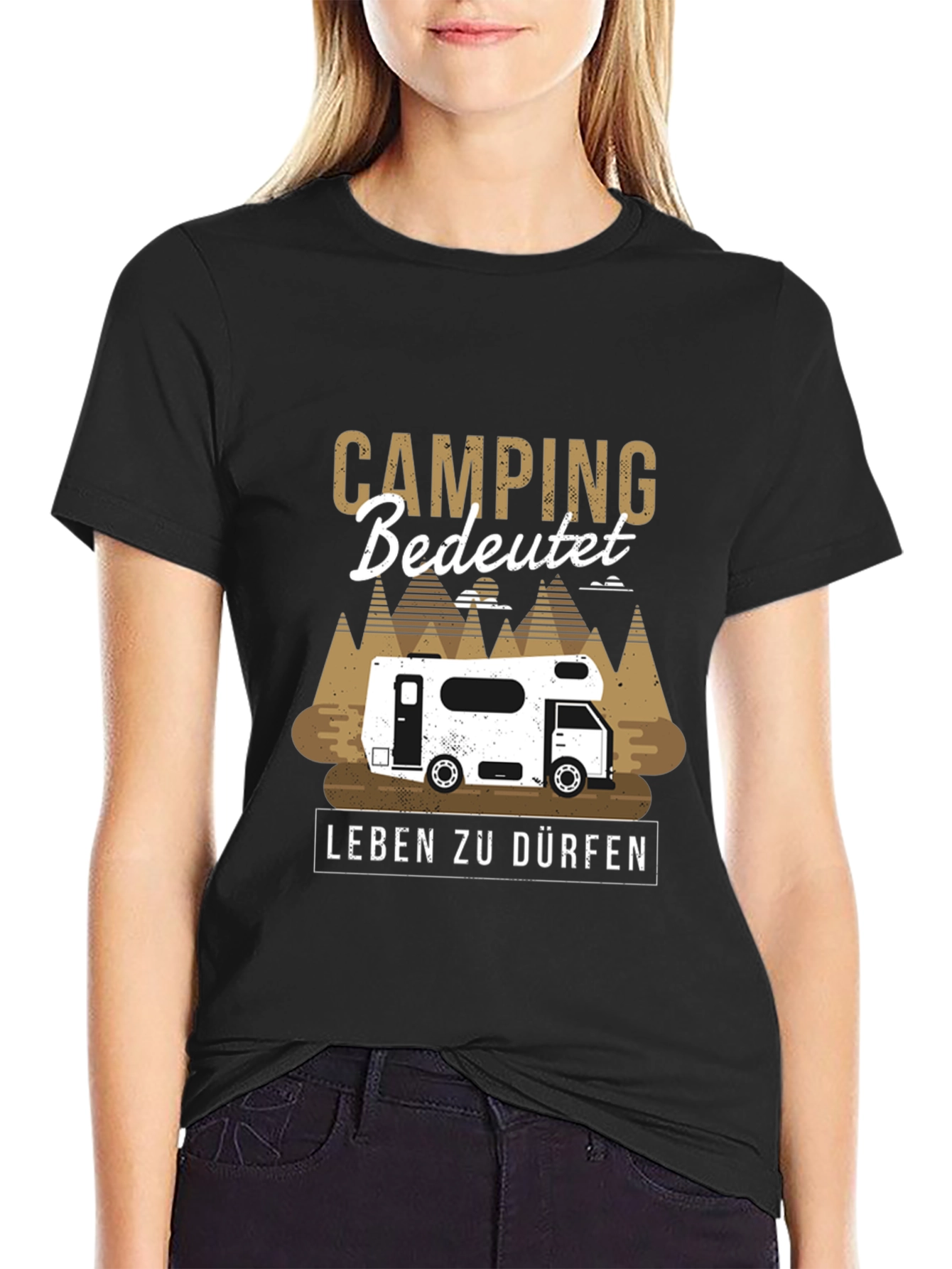 Black Camping bedeutet Leben zu dürfen T-Shirt view 2