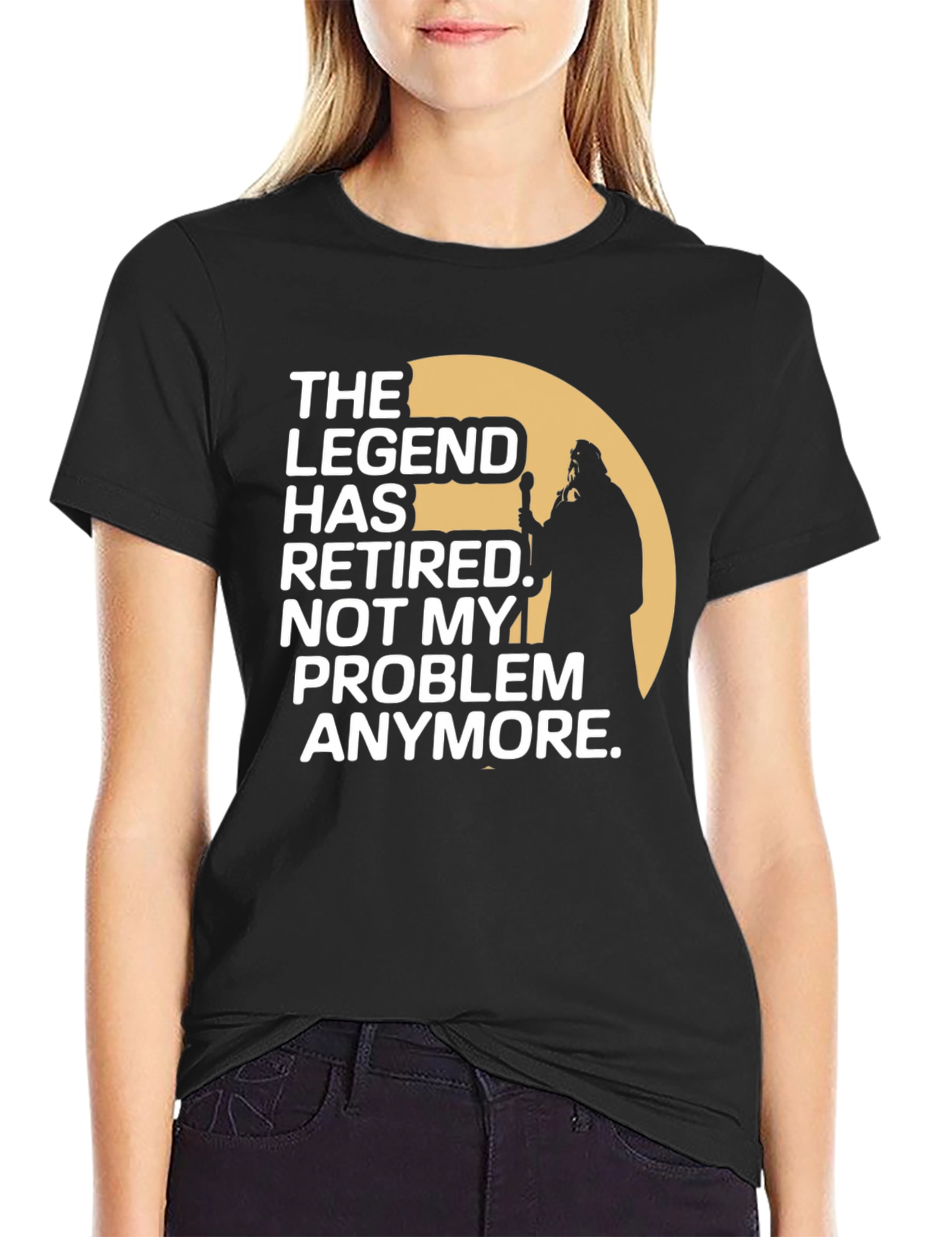Black The Legend Has Retired Graphic T-Shirt view 2