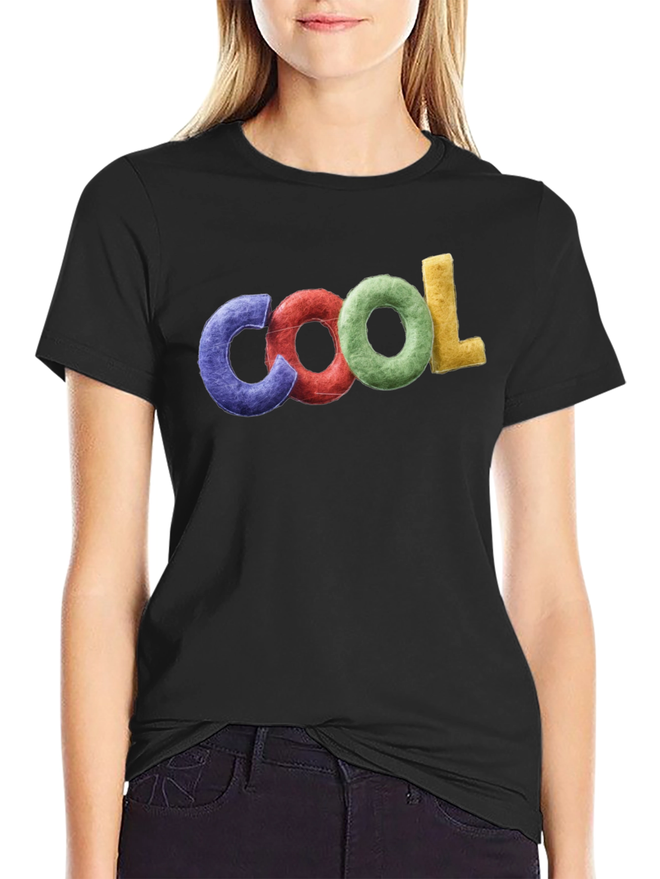 Black Cool Graphic T-Shirt - Black Crew Neck Tee view 2
