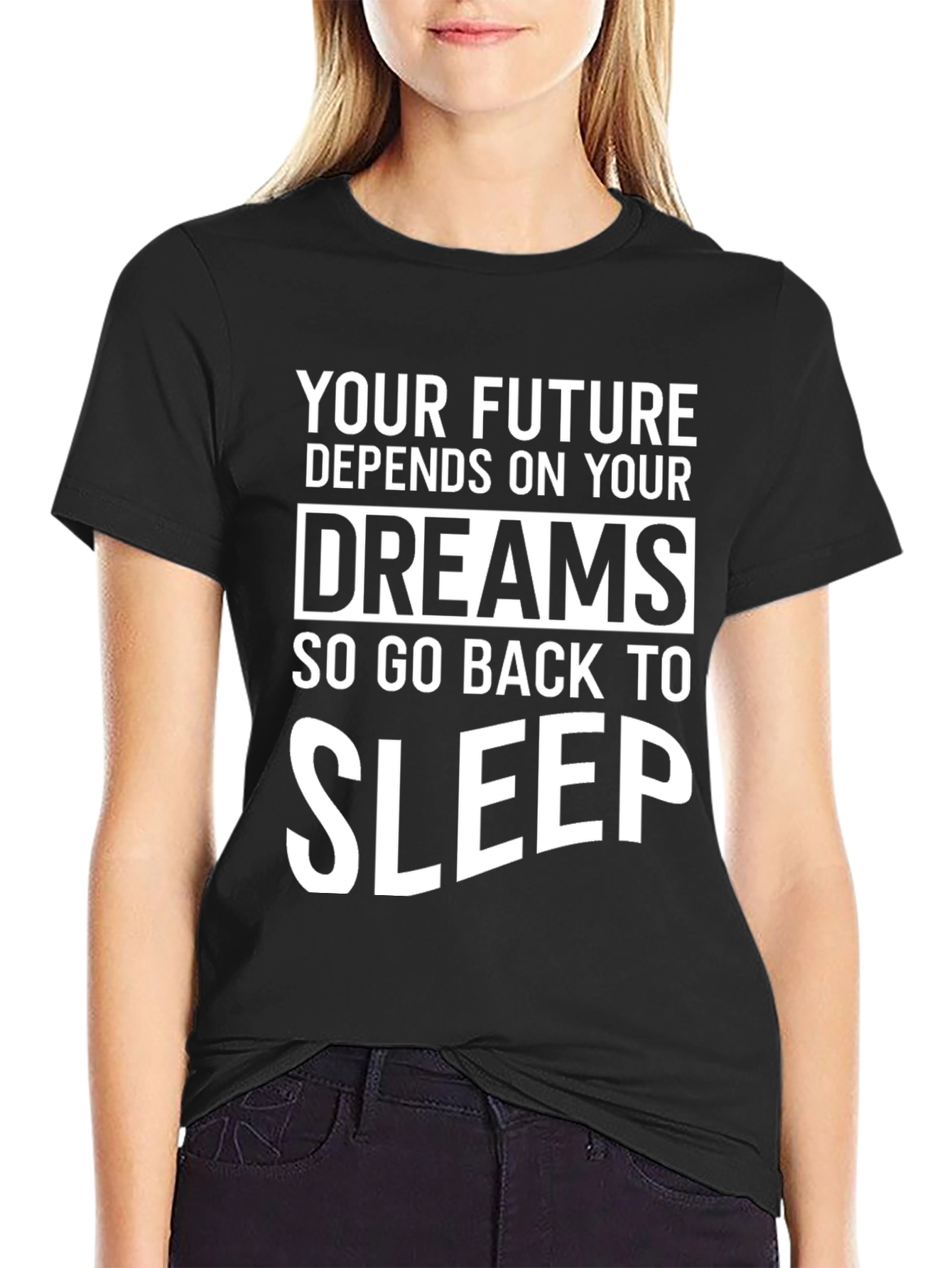 Black Funny Dreams Sleep Graphic Tee view 2