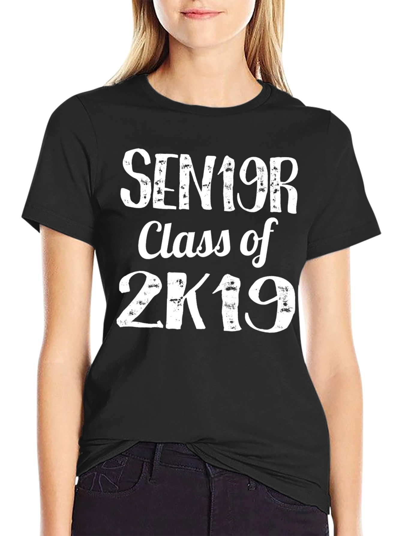 Black Senior Class of 2K19 Black T-Shirt view 2