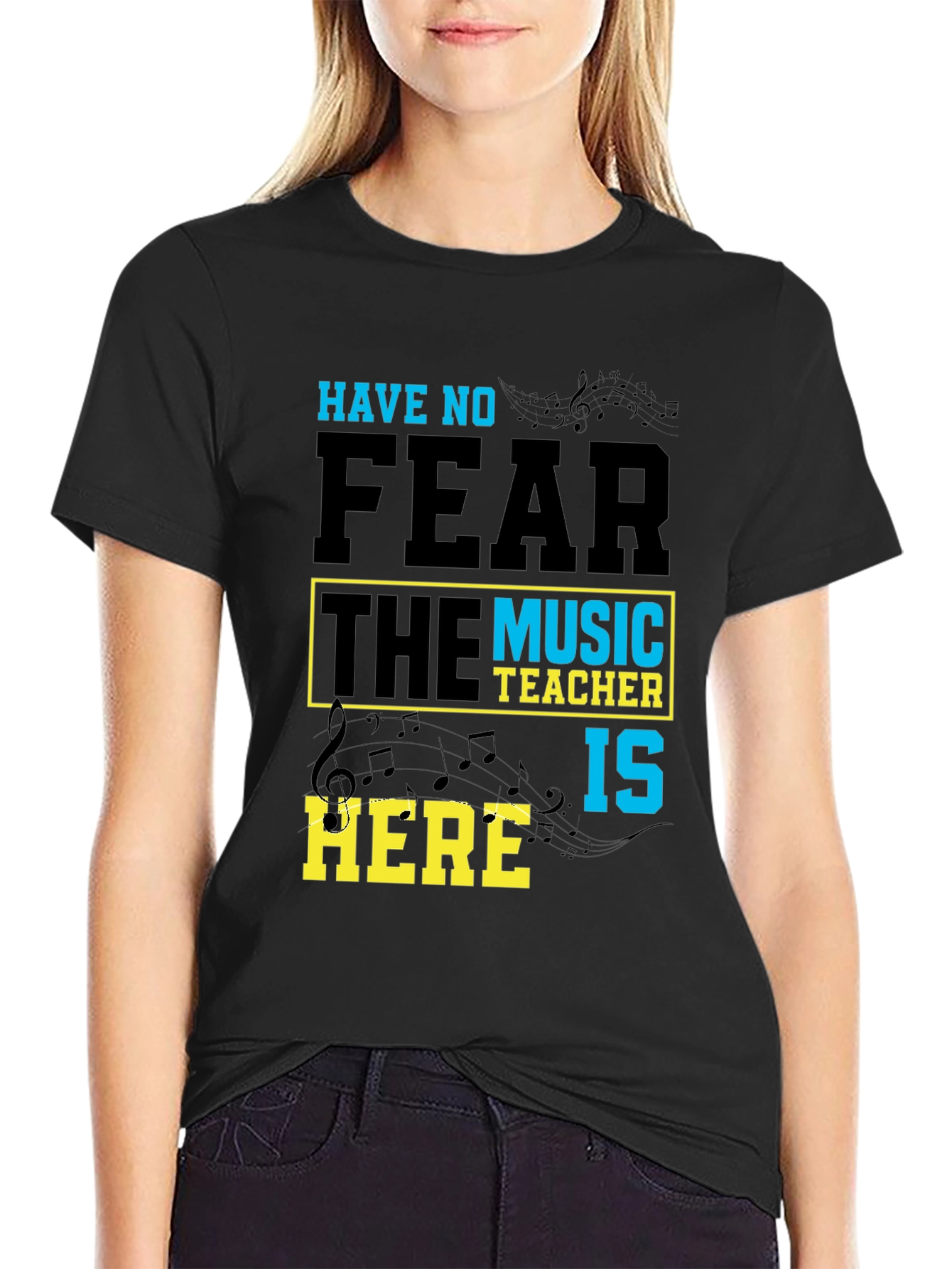 Black Music Teacher T-Shirt: Have No Fear view 2