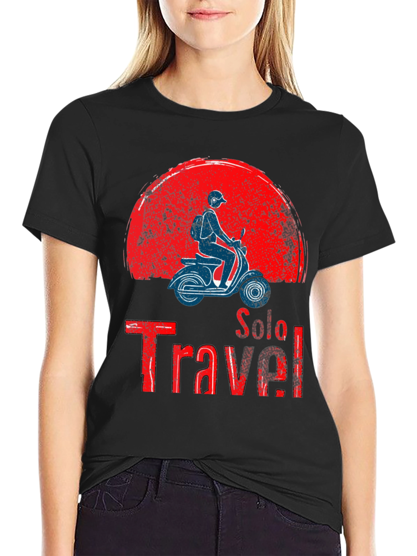 Solo Travel Graphic T-Shirt - Scooter Design - 2