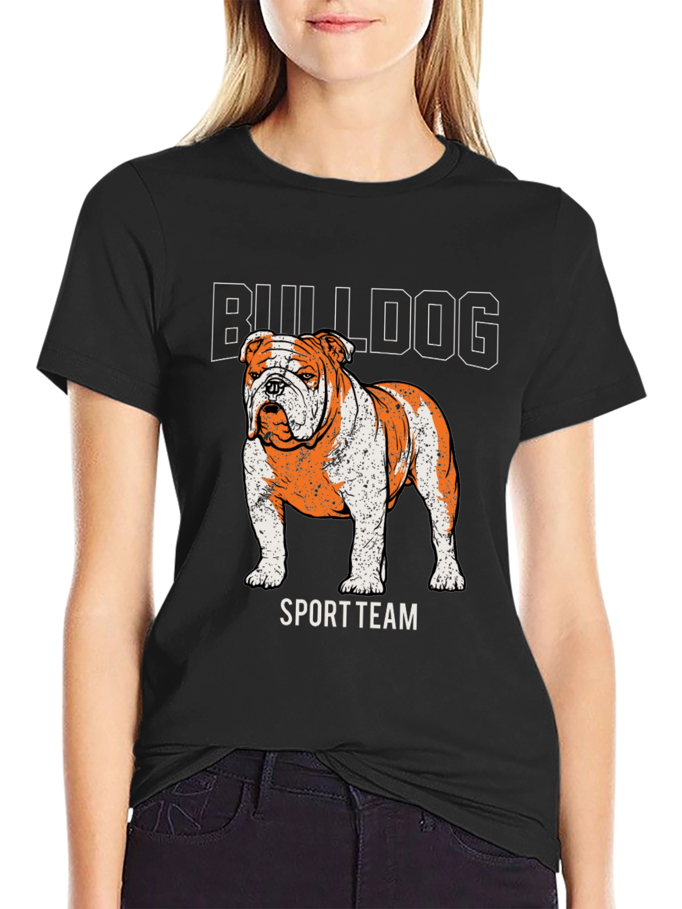 Black Bulldog Sport Team Graphic Tee - Black view 2